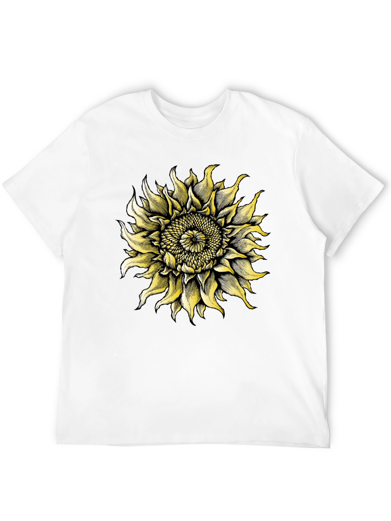 Sunflower Graphic Tee - Black Cotton T-Shirt