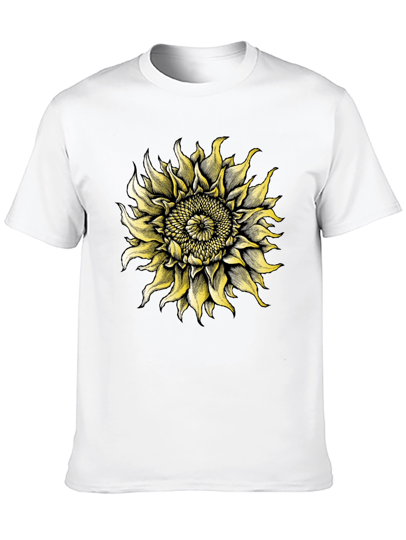 Sunflower Graphic Tee - Black Cotton T-Shirt