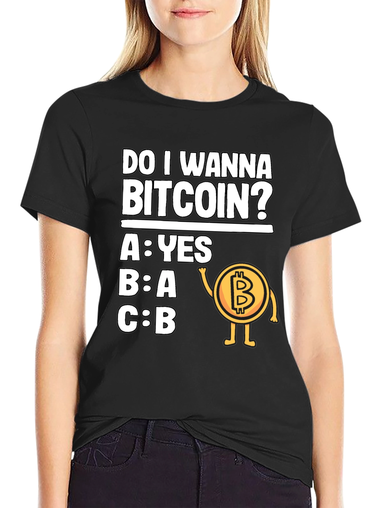Do I Wanna Bitcoin? Fun Graphic T-Shirt