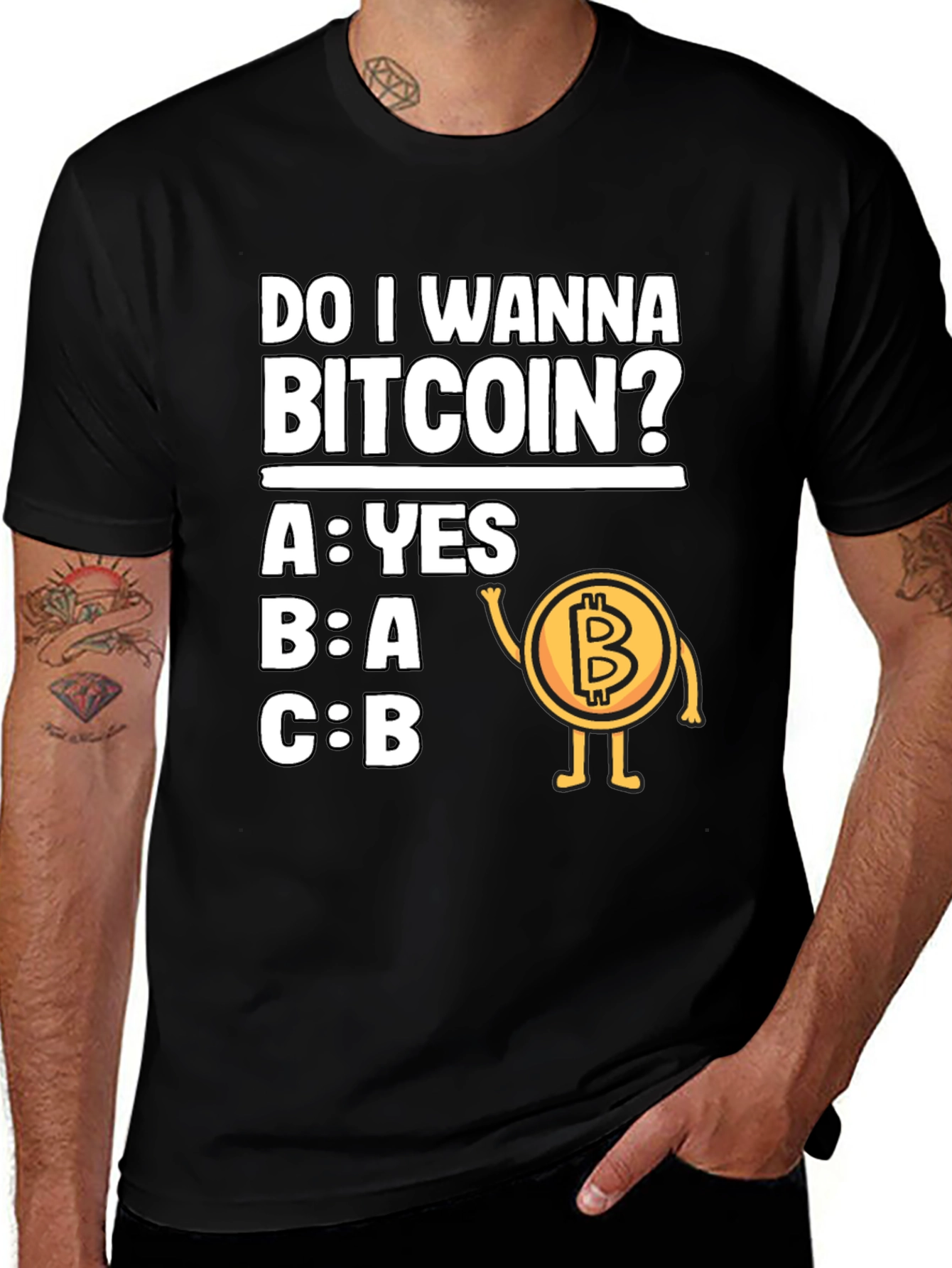 Do I Wanna Bitcoin? Fun Graphic T-Shirt