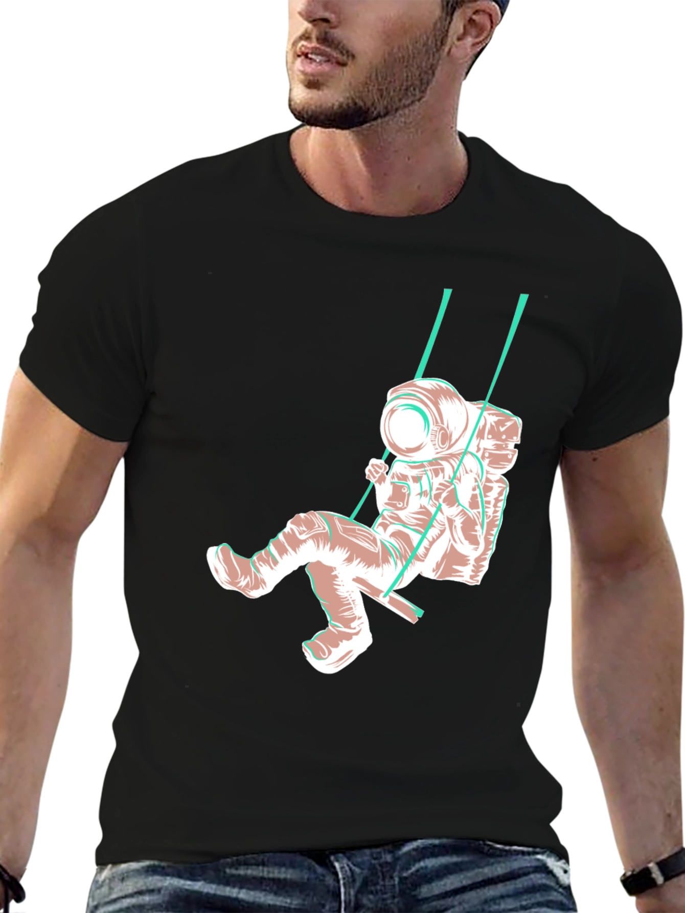 Astronaut Swing T-Shirt - Unique Graphic Tee