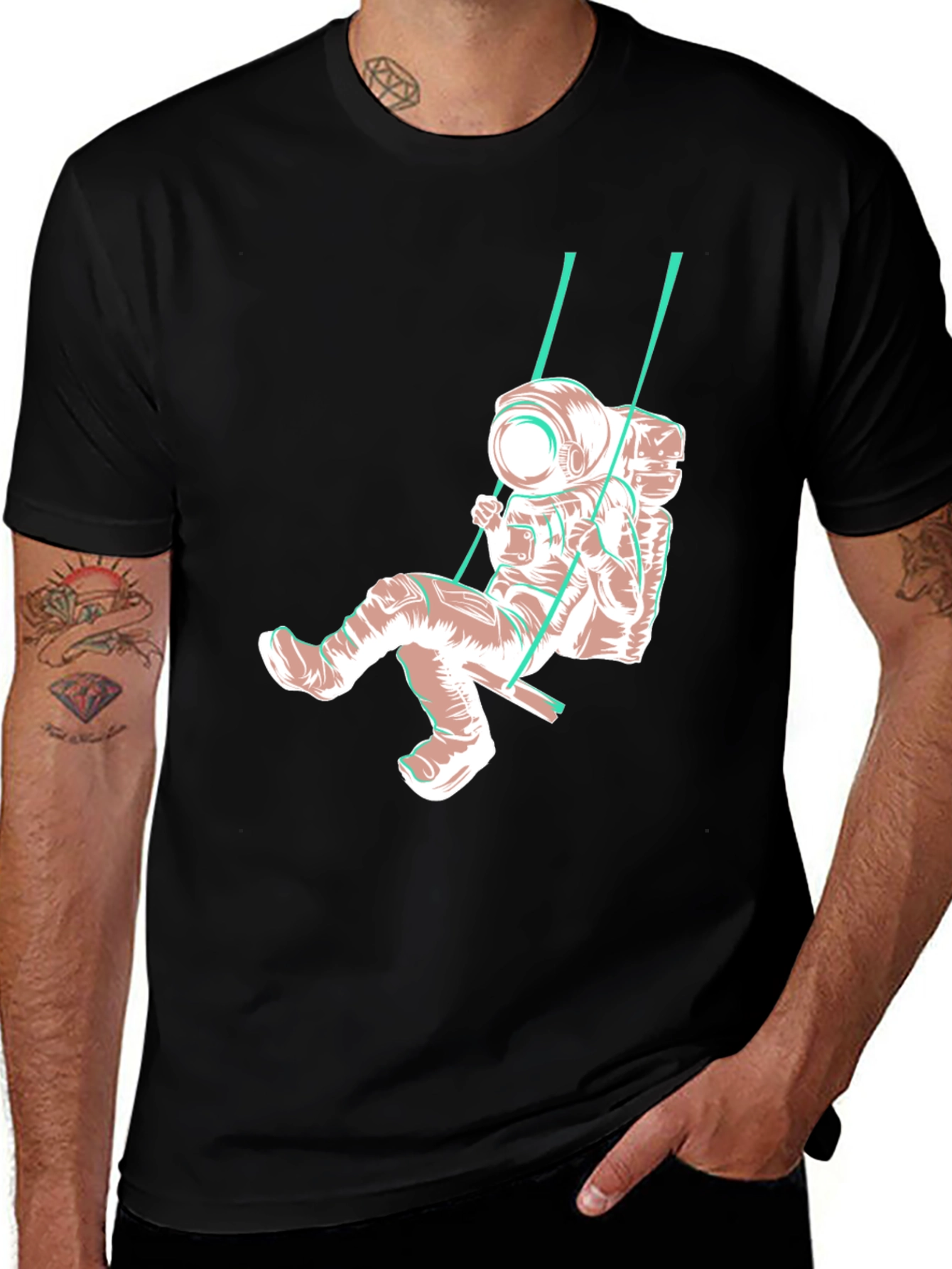 Astronaut Swing T-Shirt - Unique Graphic Tee