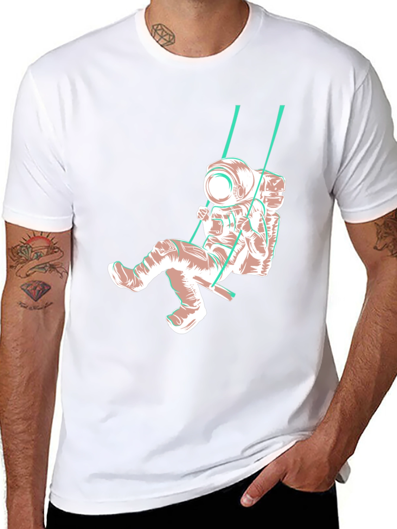 Astronaut Swing T-Shirt - Unique Graphic Tee