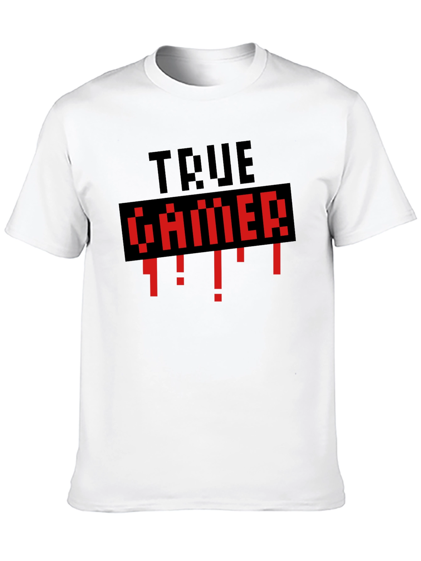 True Gamer Black T-Shirt - Retro Pixel Style