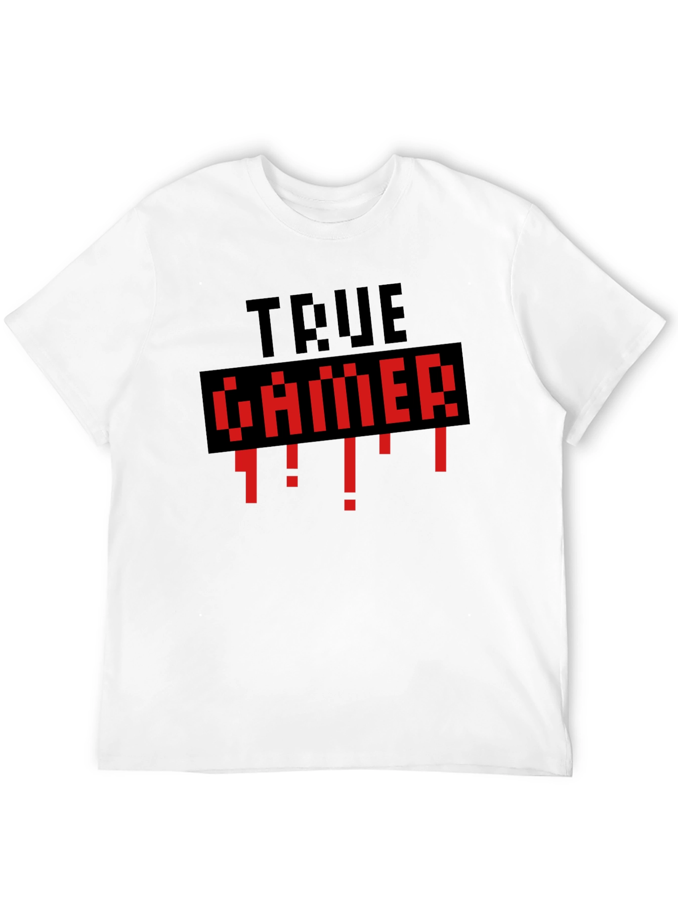 True Gamer Black T-Shirt - Retro Pixel Style