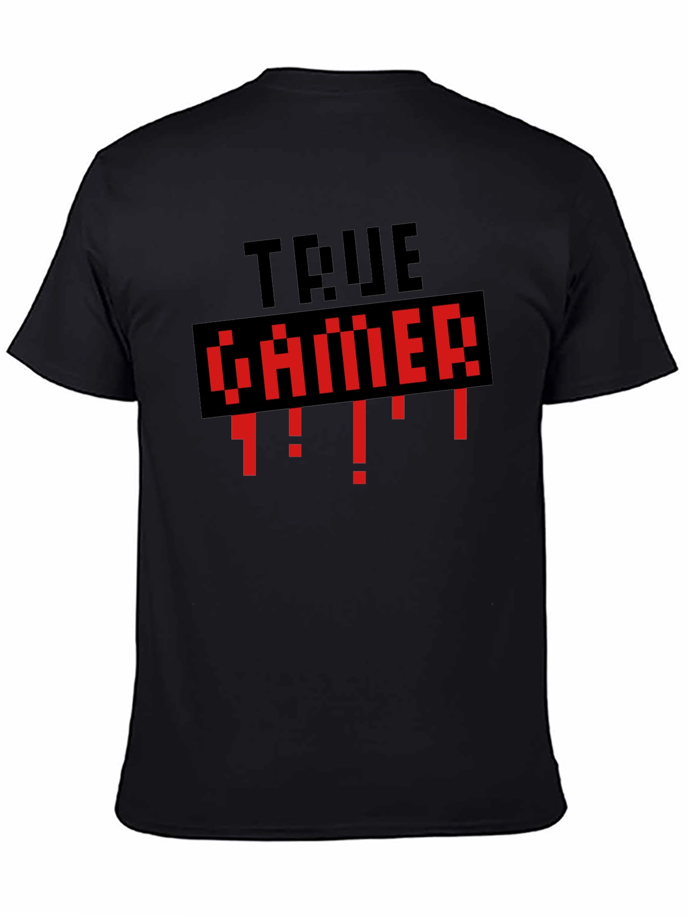 True Gamer Black T-Shirt - Retro Pixel Style