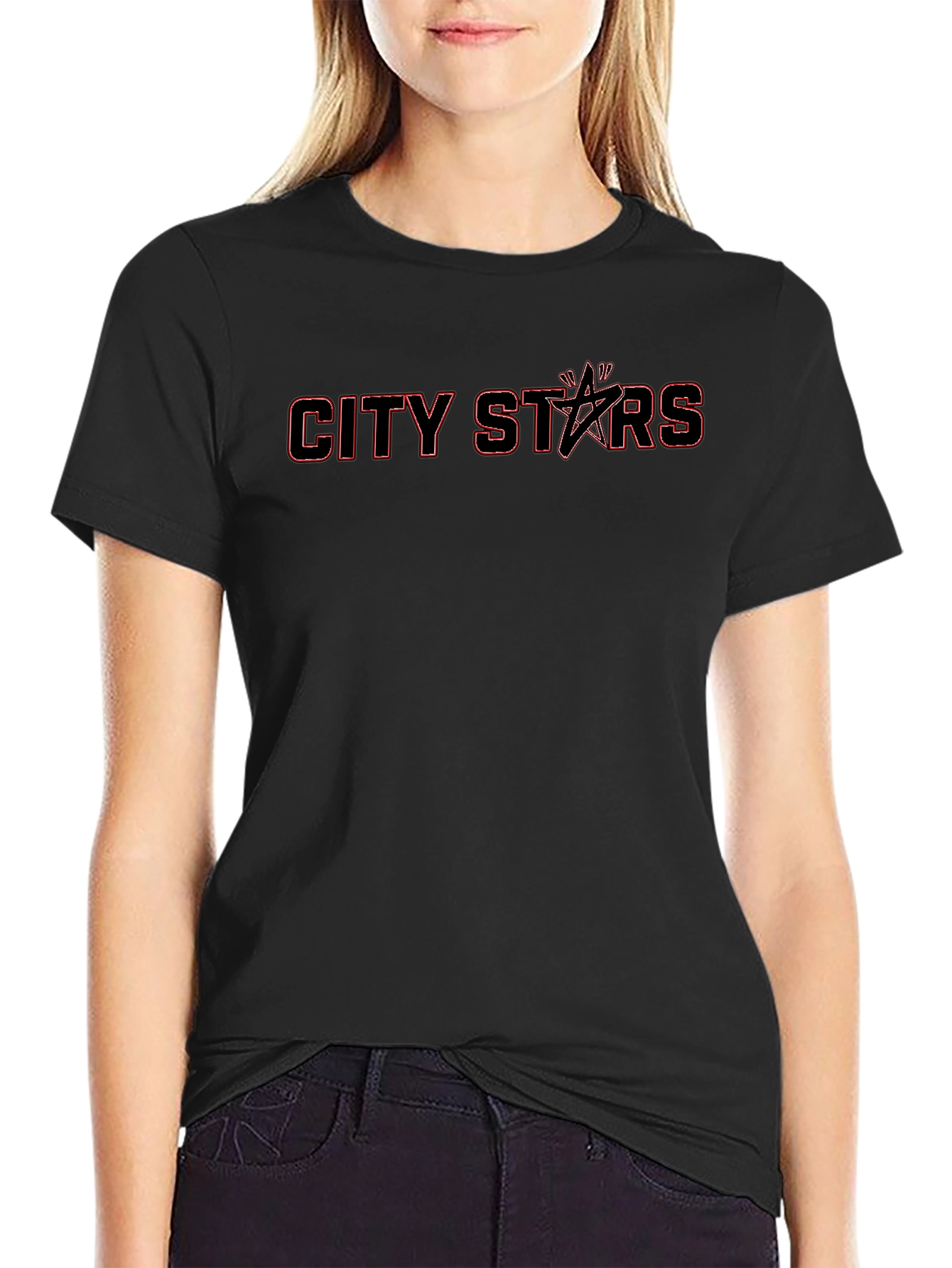 City Stars Black Graphic Tee