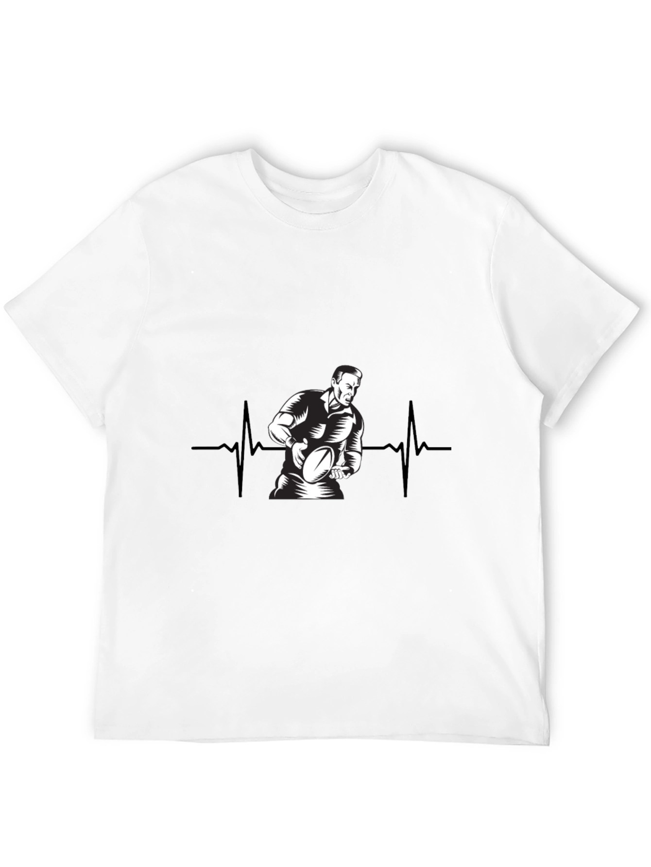 Rugby Heartbeat Black T-Shirt