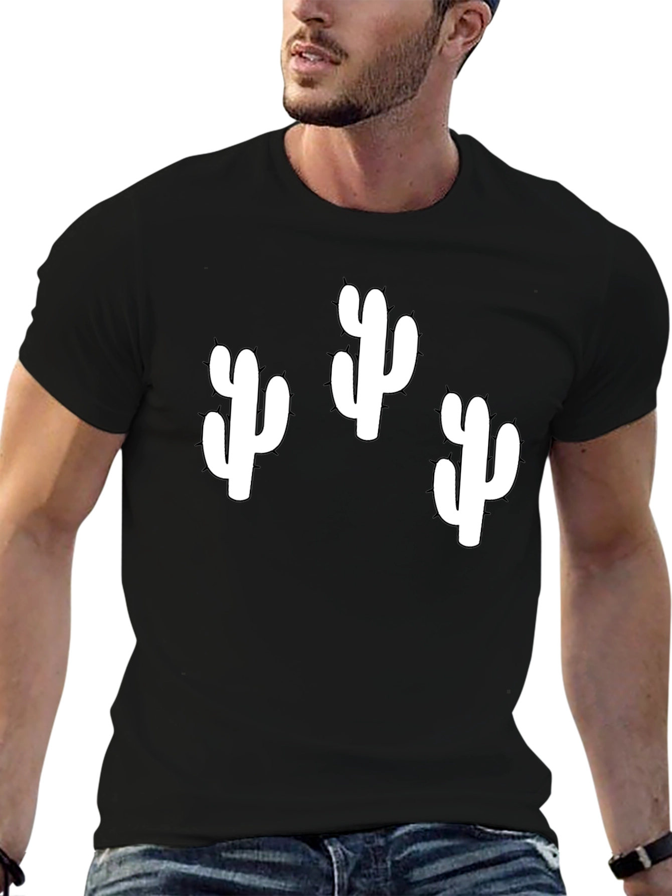 Cactus Graphic T-Shirt - Black Cotton Tee