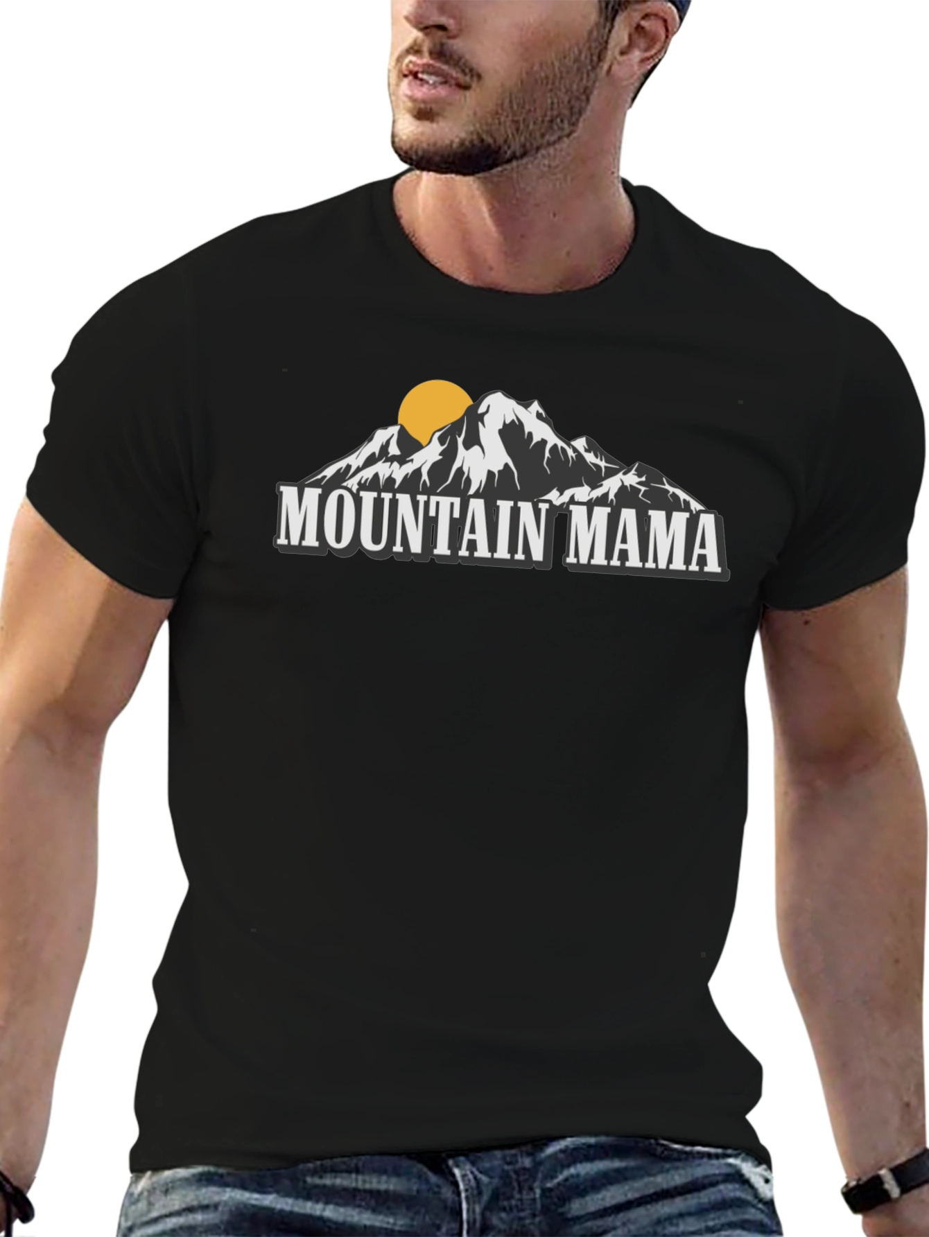 Mountain Mama Graphic Tee - Black Crew Neck