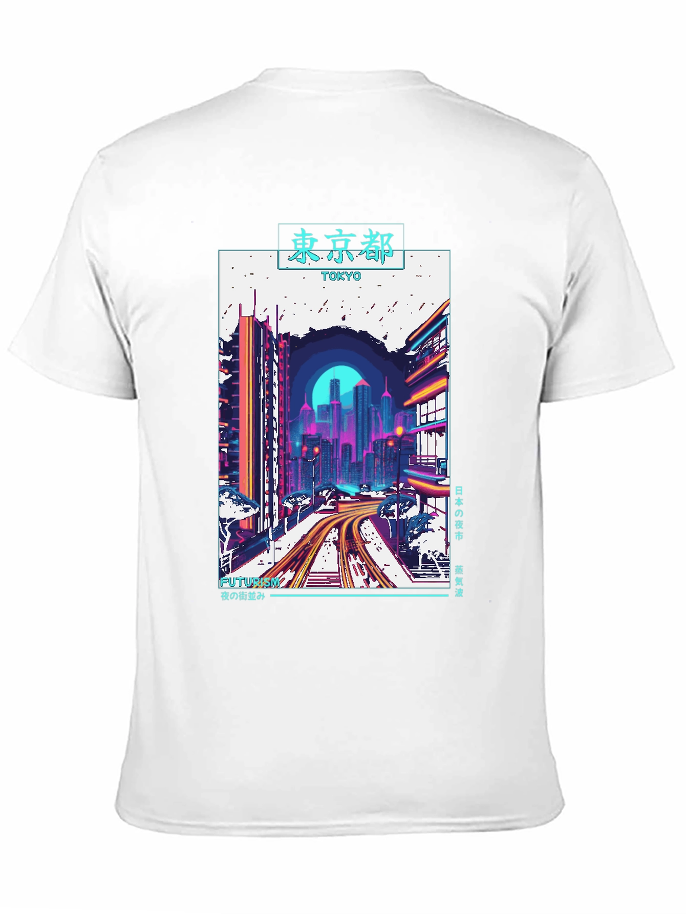 Tokyo Cityscape Graphic Tee - Retro Futurism Style
