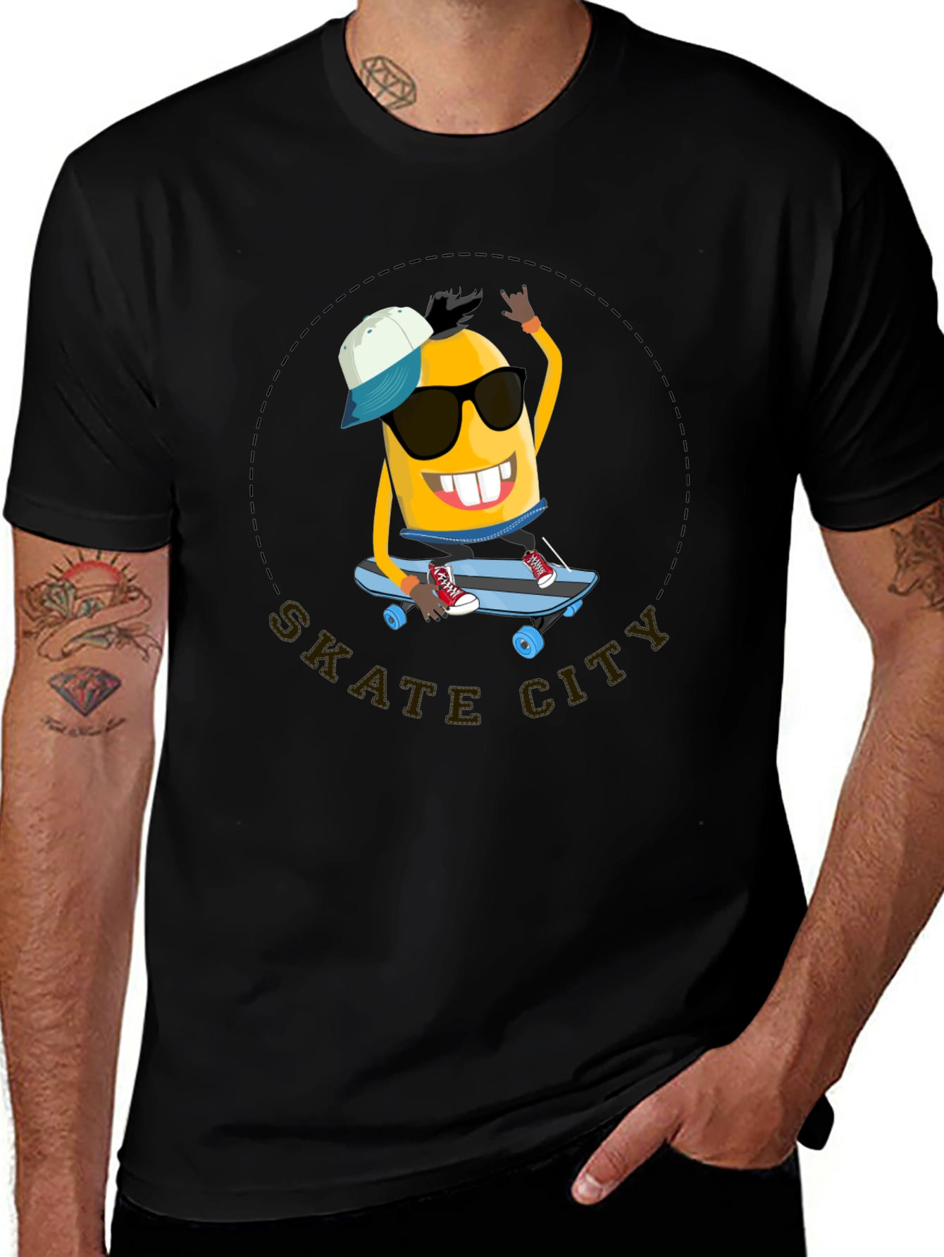 Skate City Minion T-Shirt - Cool Black Tee
