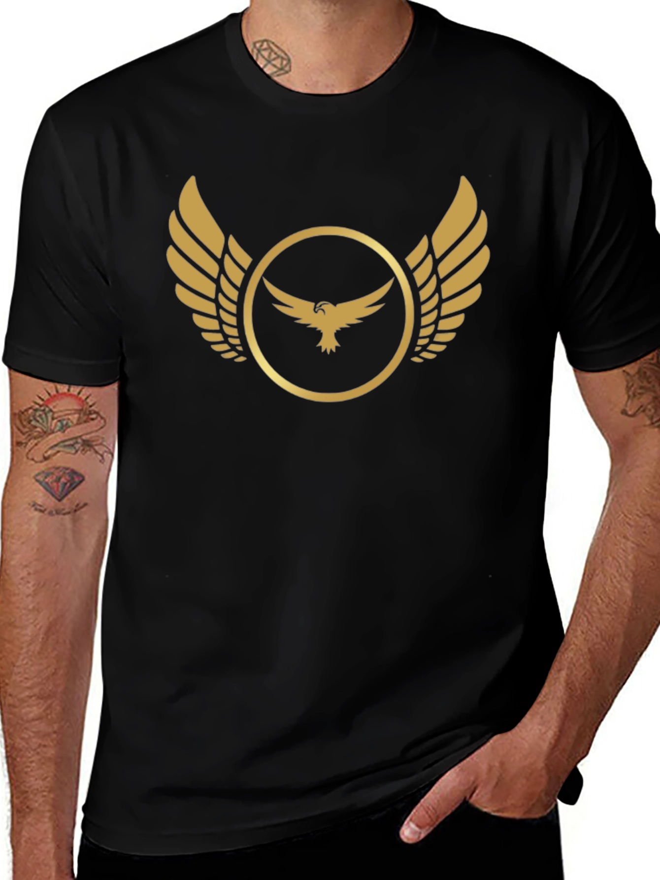 Golden Wings Eagle Graphic T-Shirt