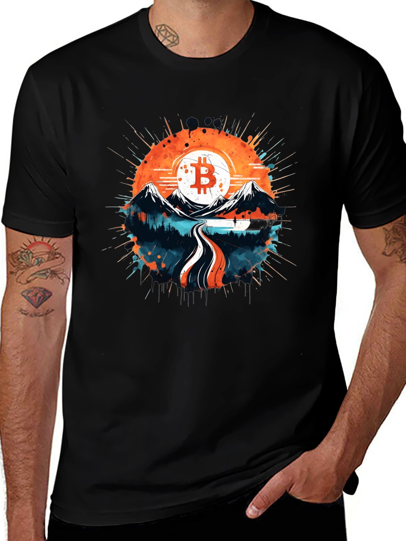 Bitcoin Mountain Graphic Tee - Crypto Style