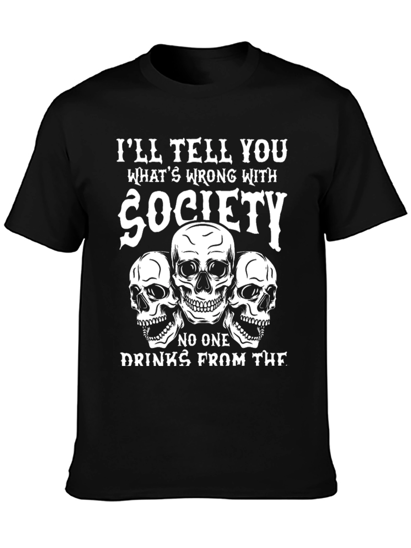 Society Skull Graphic Tee - Black T-Shirt