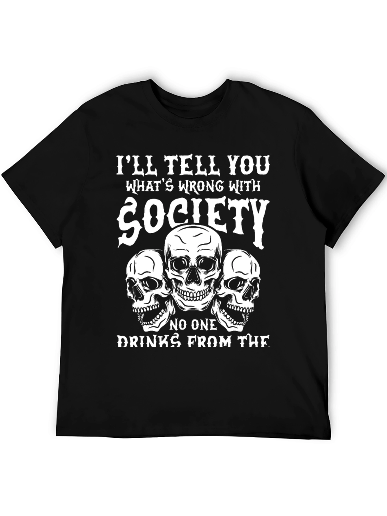 Society Skull Graphic Tee - Black T-Shirt