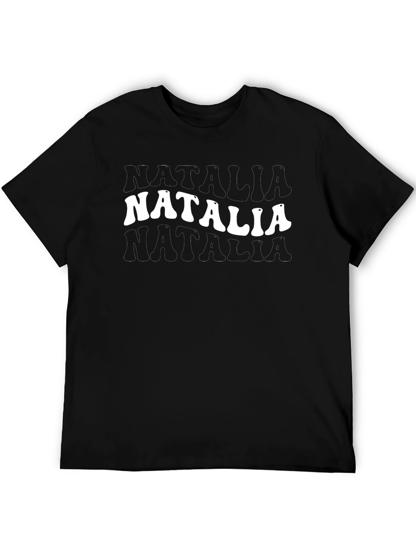 Natalia Retro T-Shirt - Black Cotton Tee