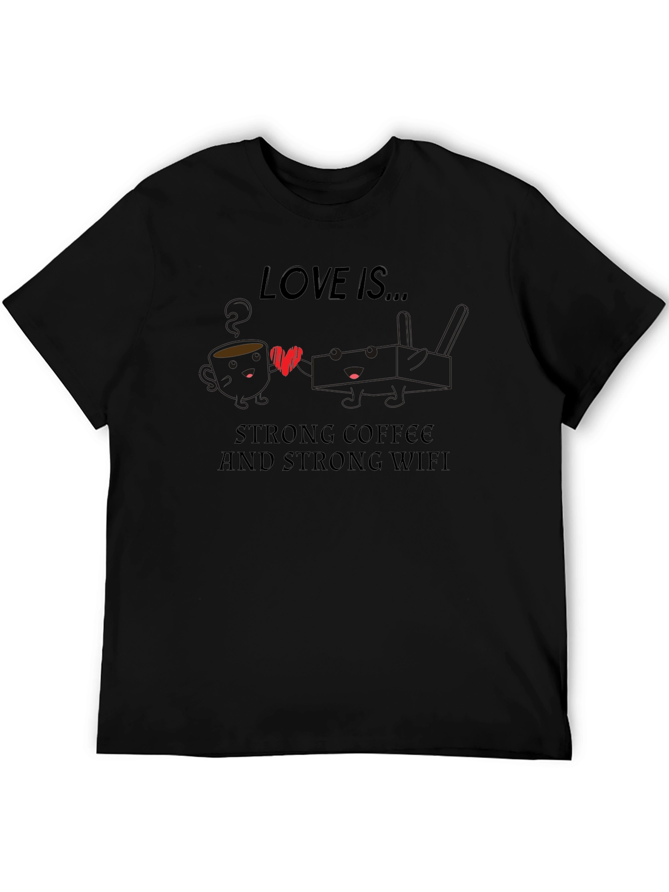 Love Is... Coffee & WiFi Graphic T-Shirt