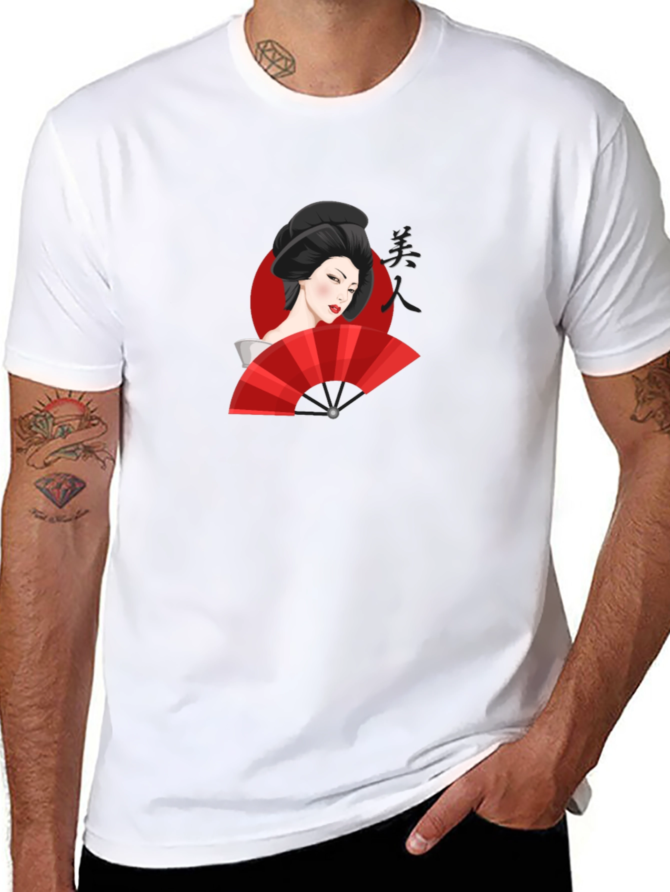 Geisha Graphic Black T-Shirt - Unique Design
