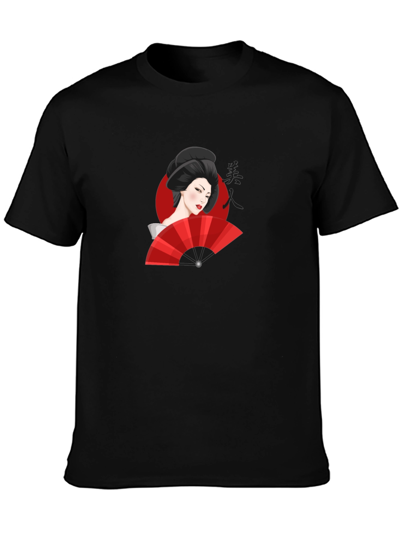 Geisha Graphic Black T-Shirt - Unique Design