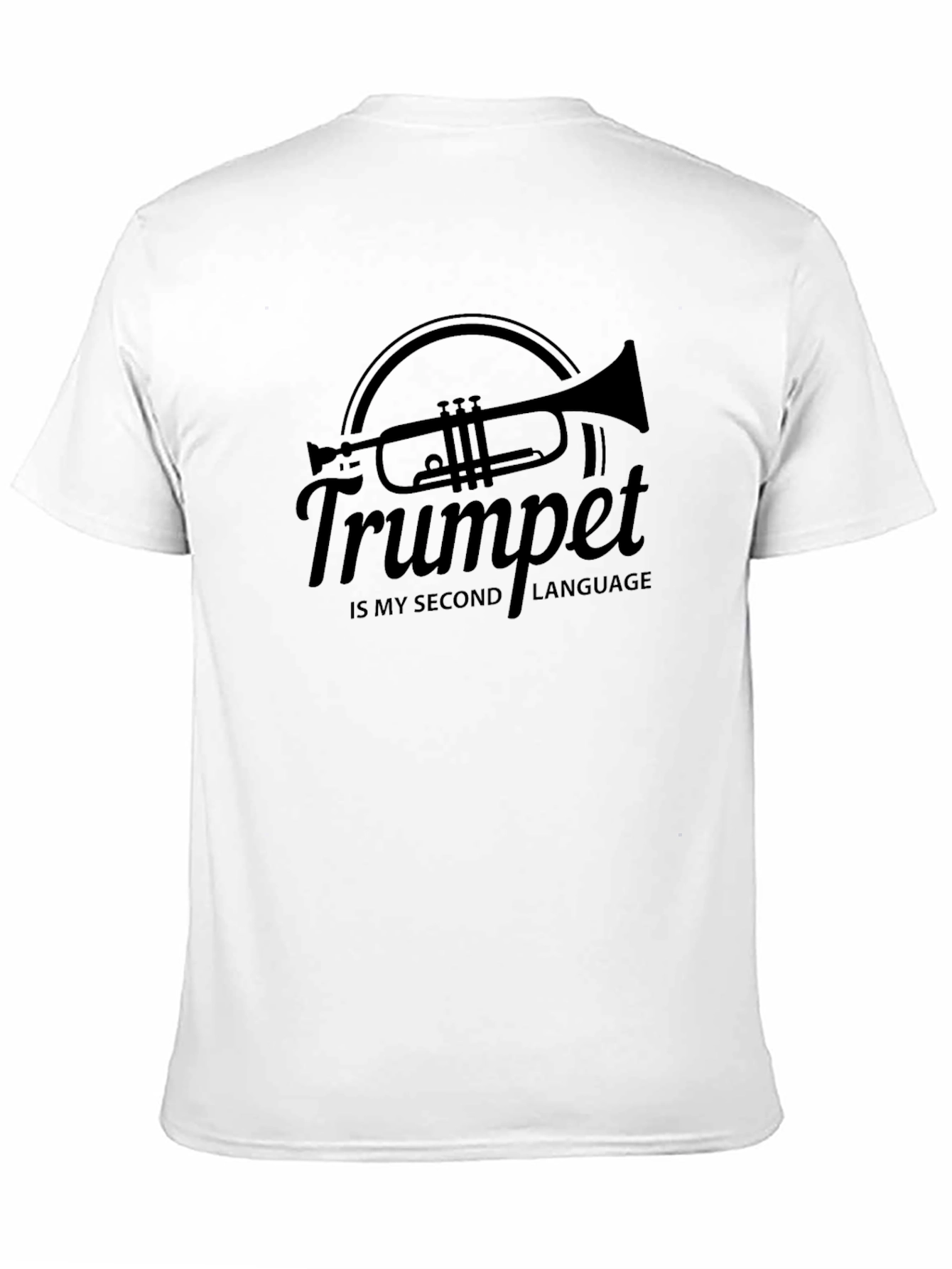 Trumpet is My Second Language Black Graphic Tee