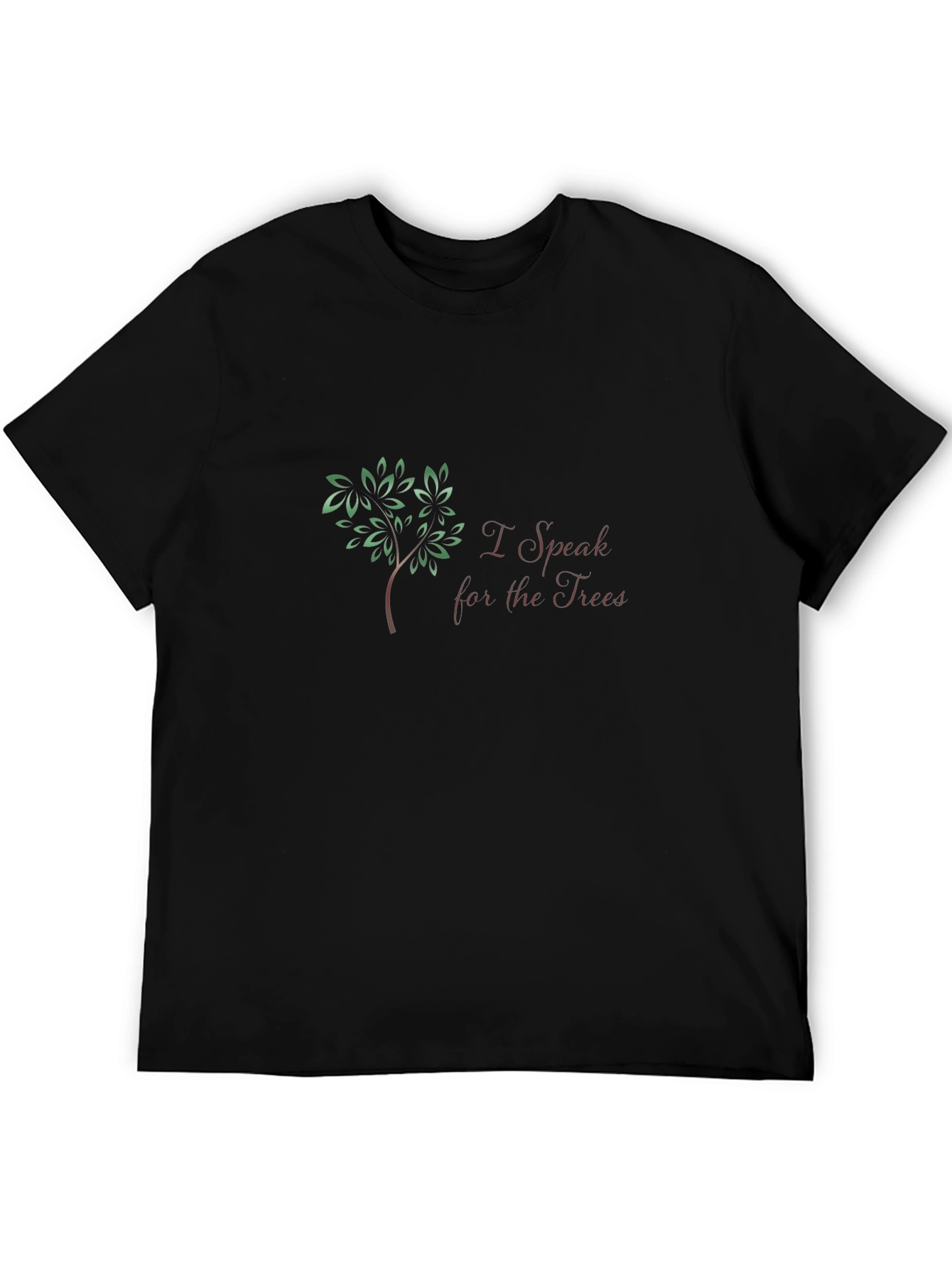 I Speak for the Trees Black Graphic T-Shirt