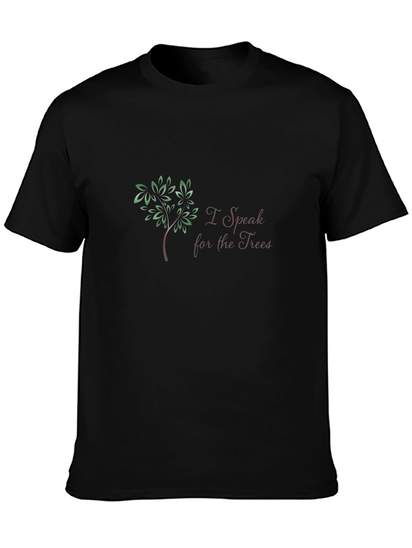 I Speak for the Trees Black Graphic T-Shirt