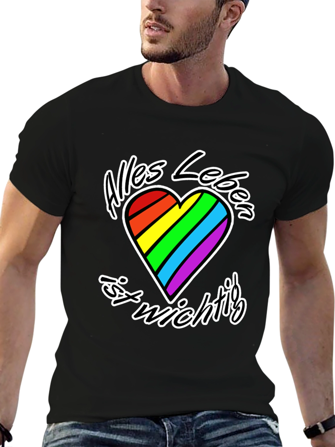 Rainbow Heart Alles Leben T-Shirt