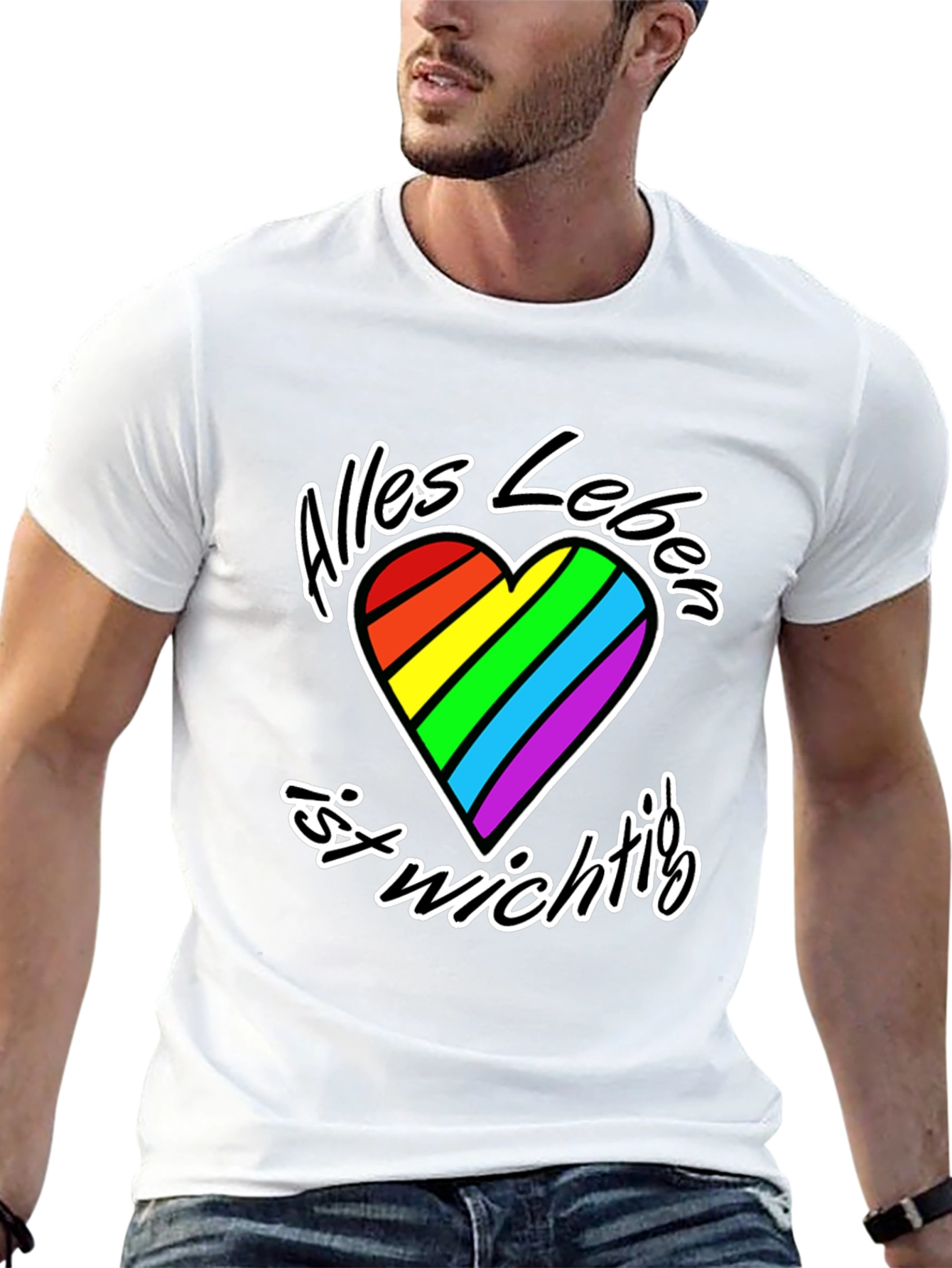 Rainbow Heart Alles Leben T-Shirt