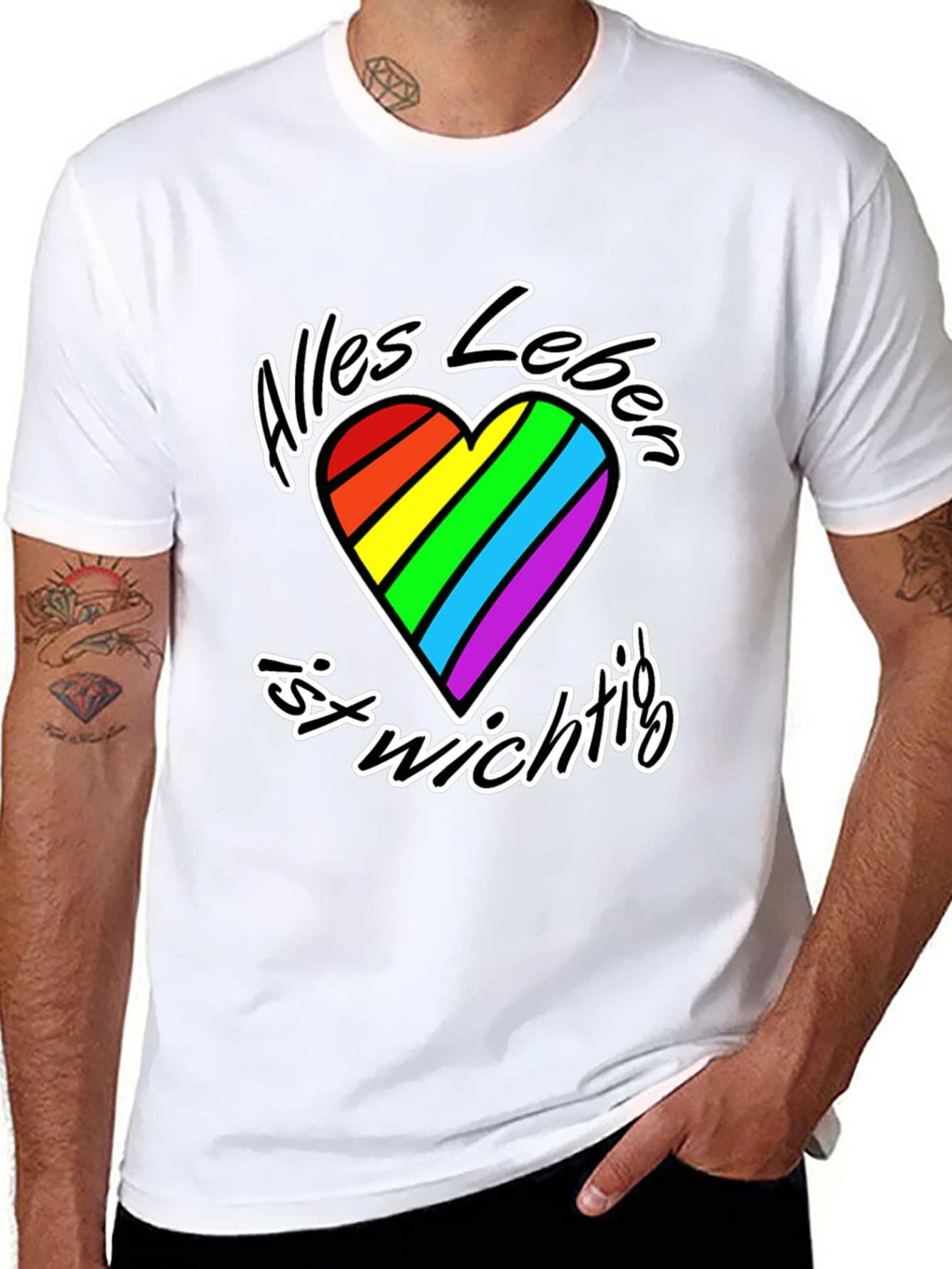 Rainbow Heart Alles Leben T-Shirt