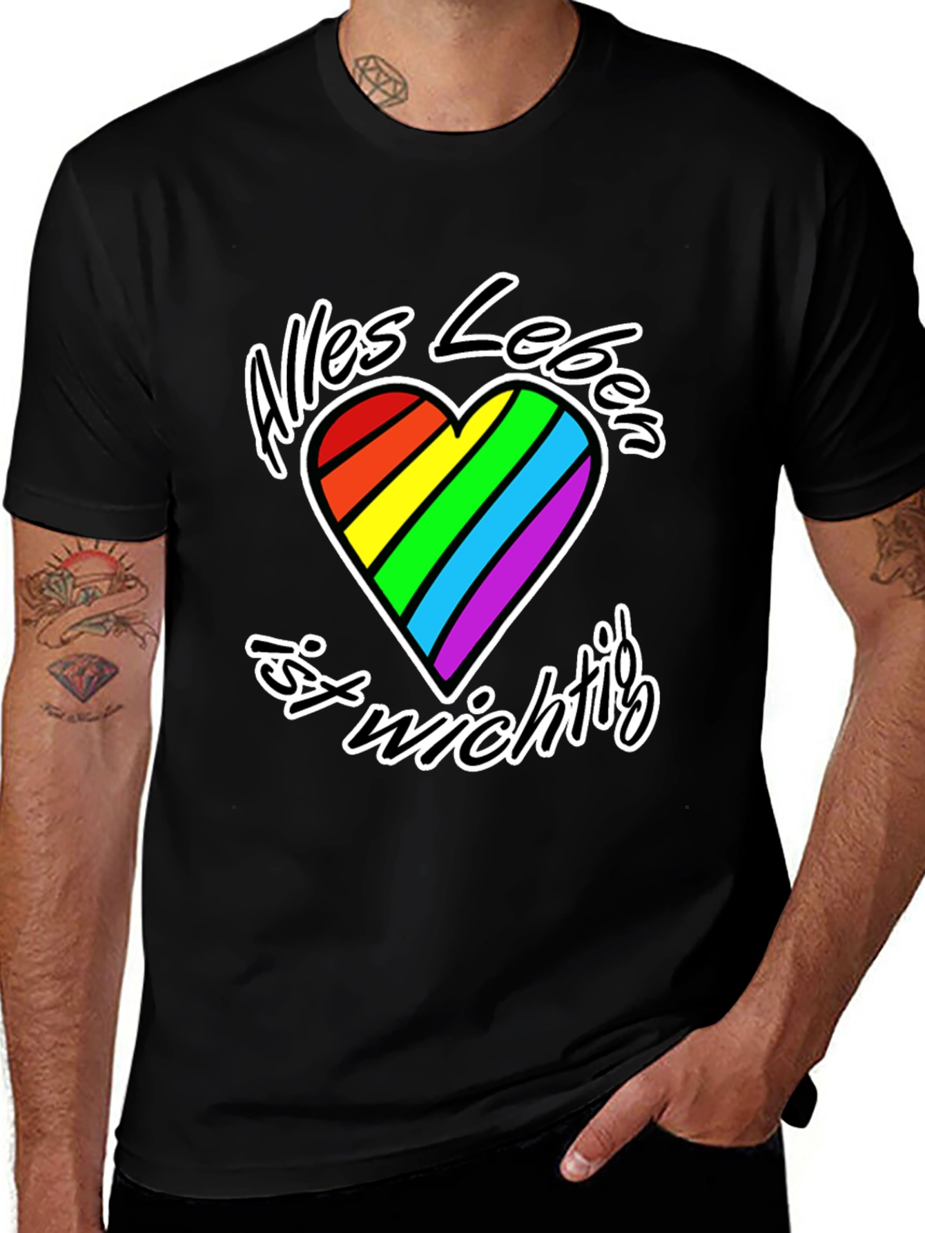 Rainbow Heart Alles Leben T-Shirt