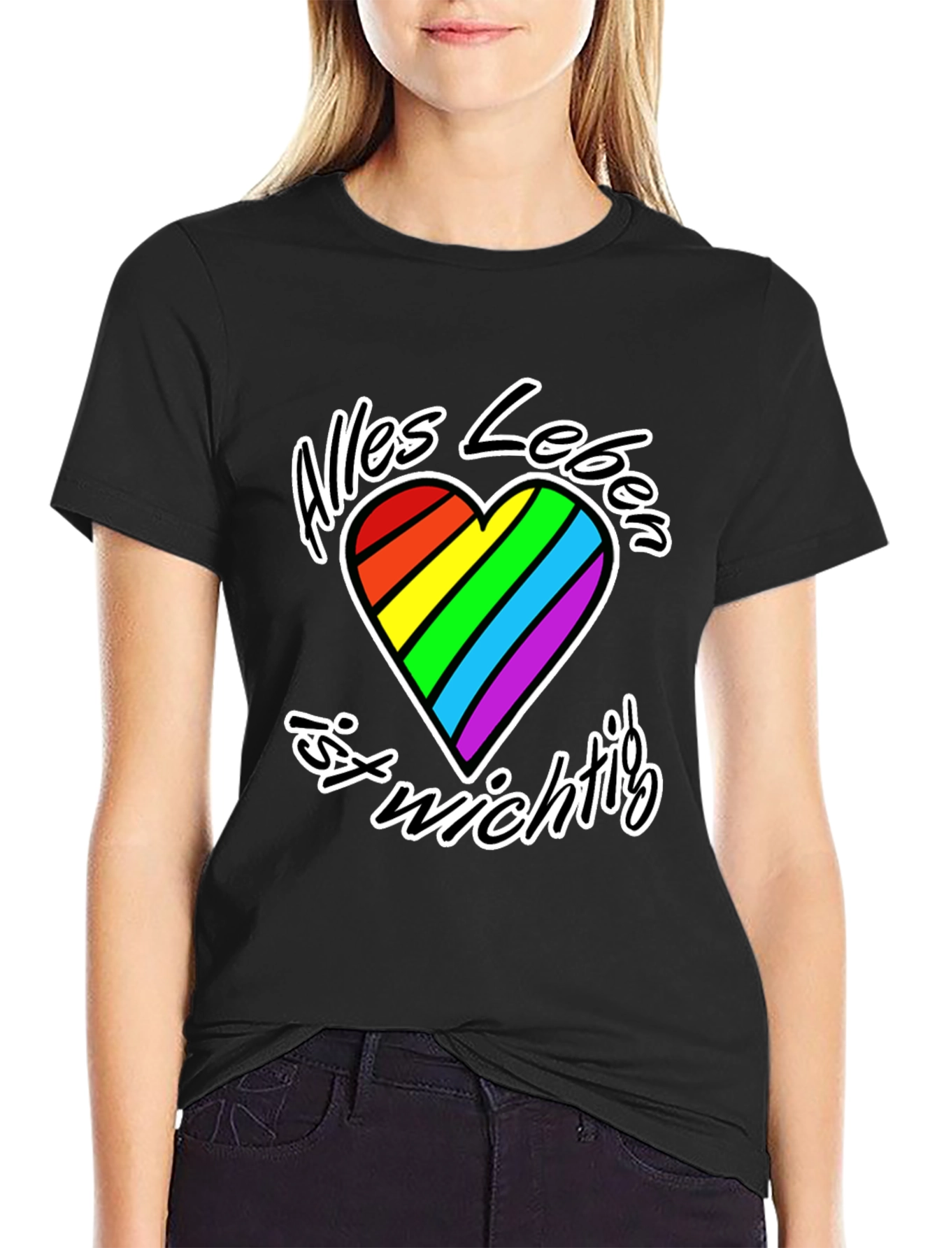 Rainbow Heart Alles Leben T-Shirt