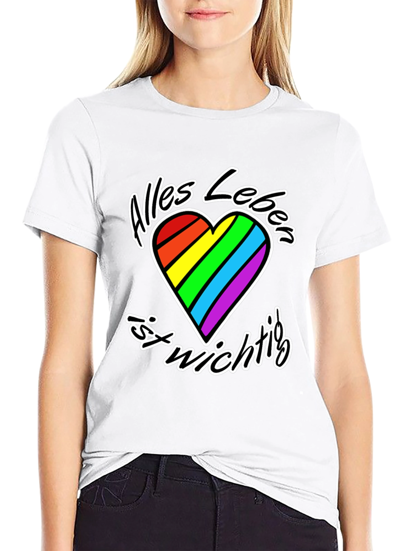 Rainbow Heart Alles Leben T-Shirt