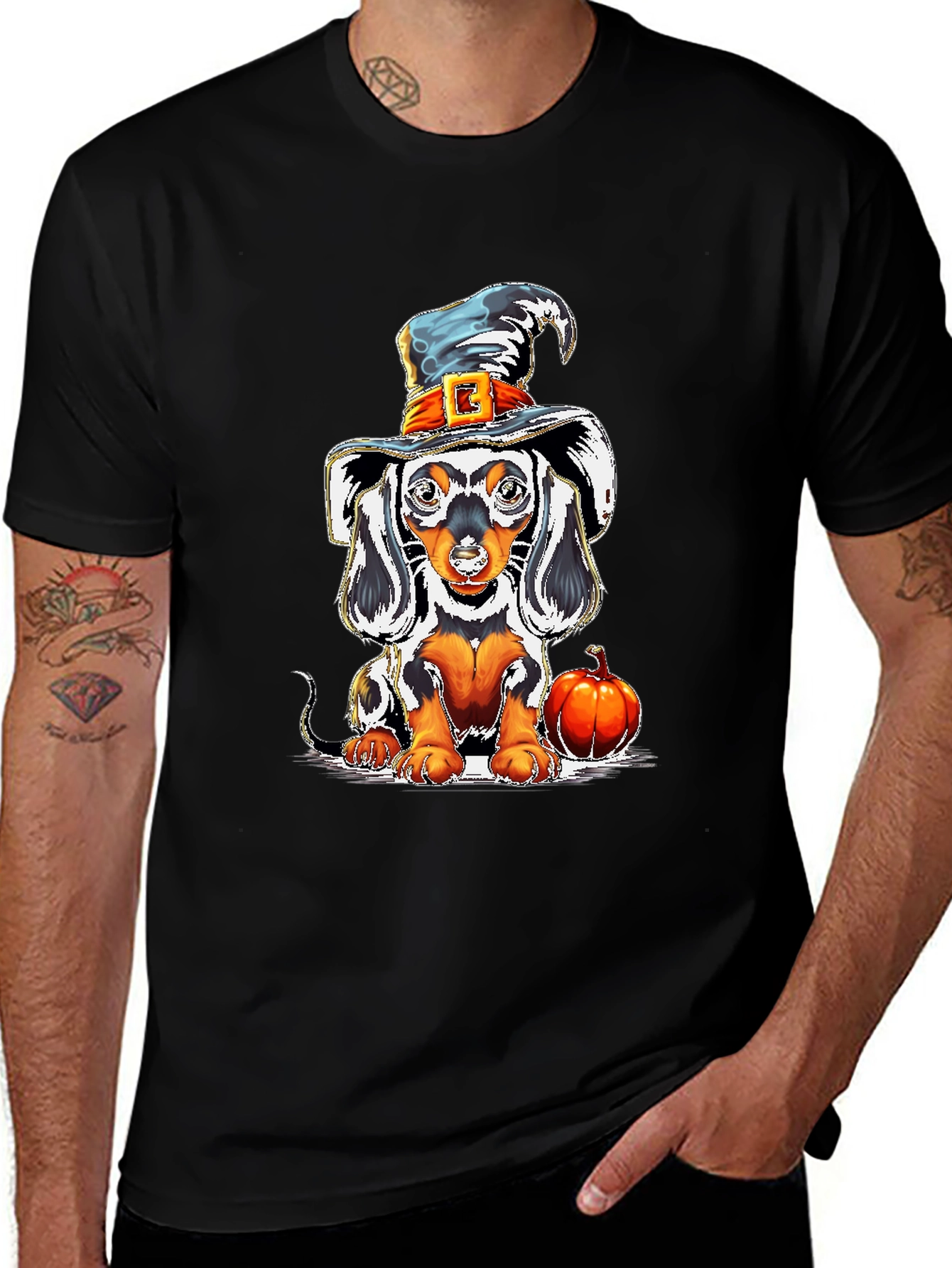 Dachshund Witch Halloween T-Shirt