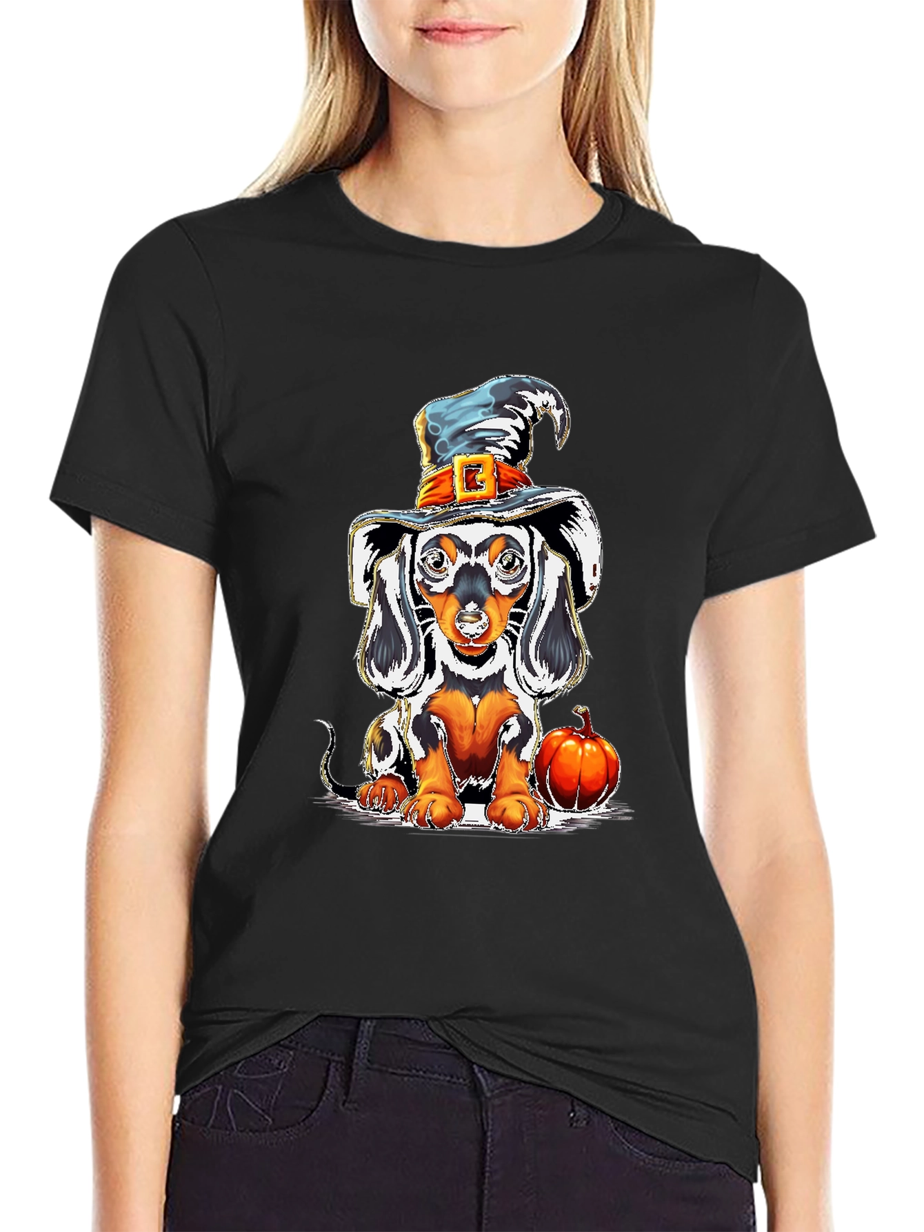Dachshund Witch Halloween T-Shirt