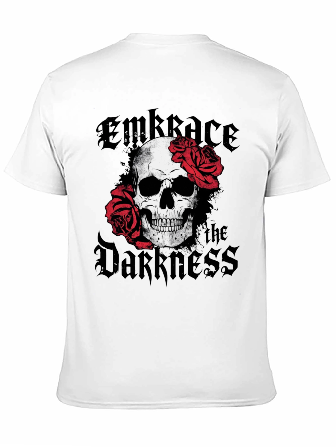 Embrace the Darkness Skull & Roses Graphic T-Shirt