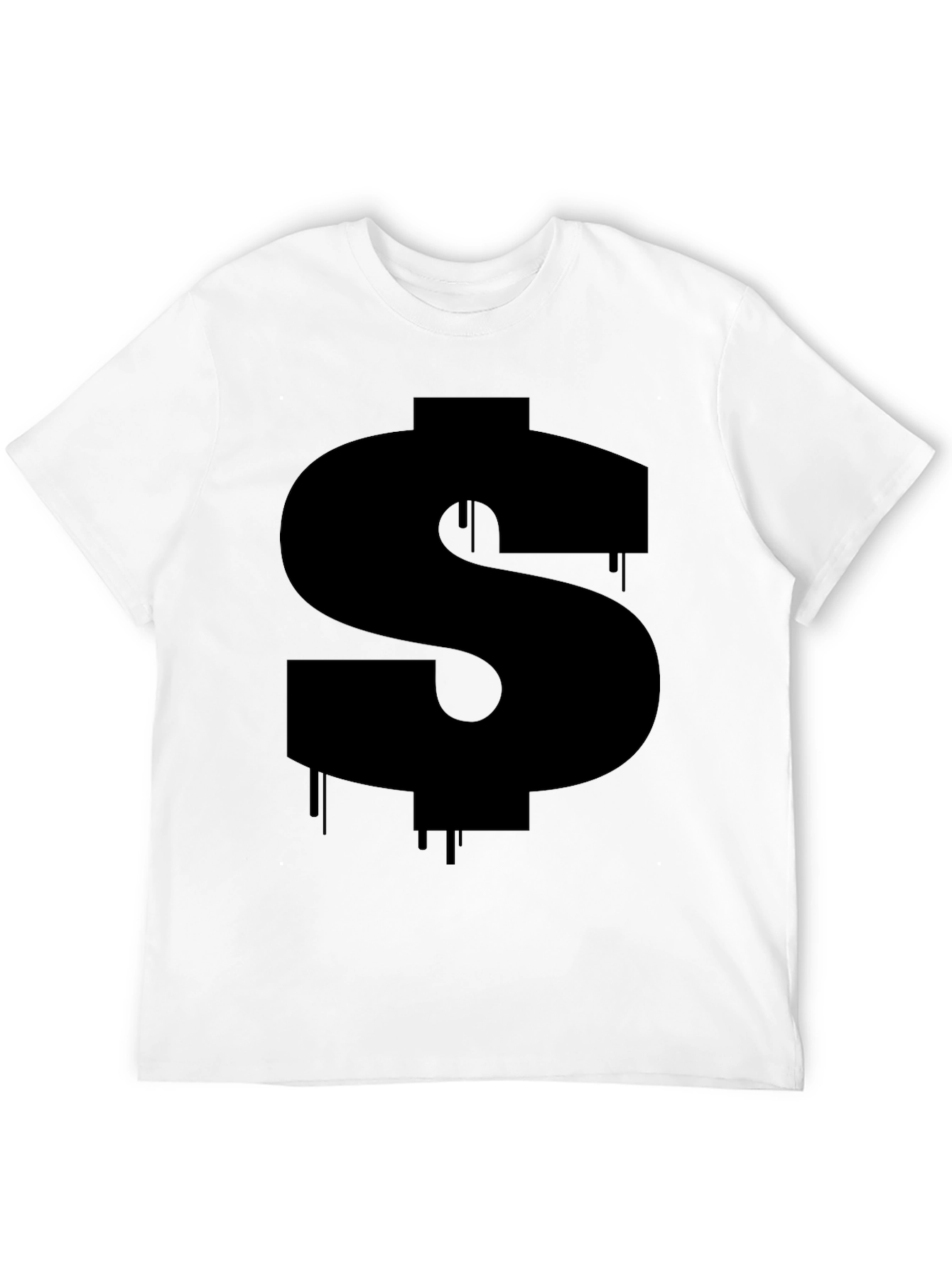 Mens Black Dripping Dollar Sign Graphic Tee