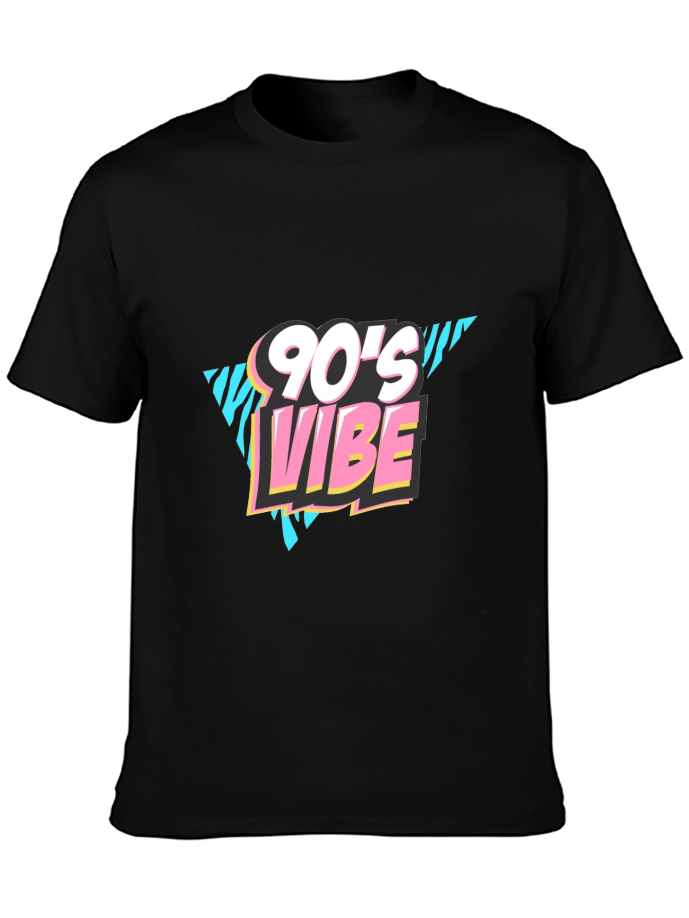 90s Vibe Graphic Print Black T-Shirt