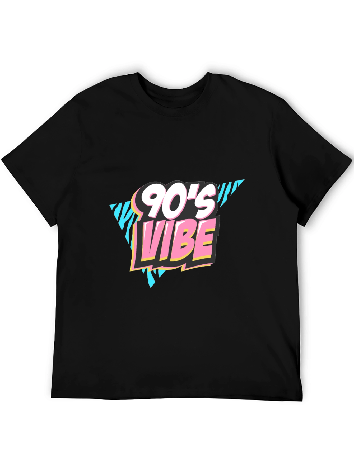 90s Vibe Graphic Print Black T-Shirt