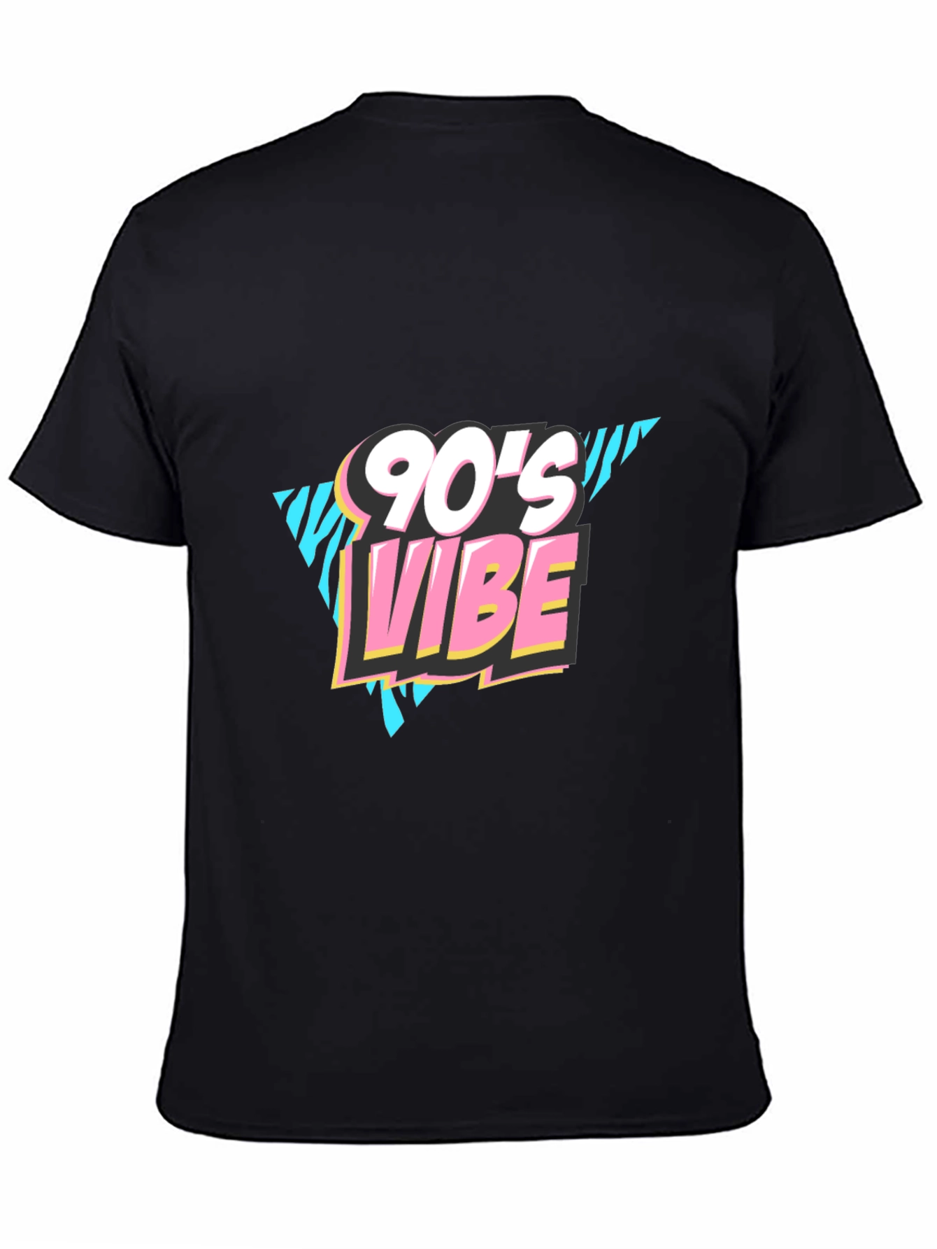 90s Vibe Graphic Print Black T-Shirt