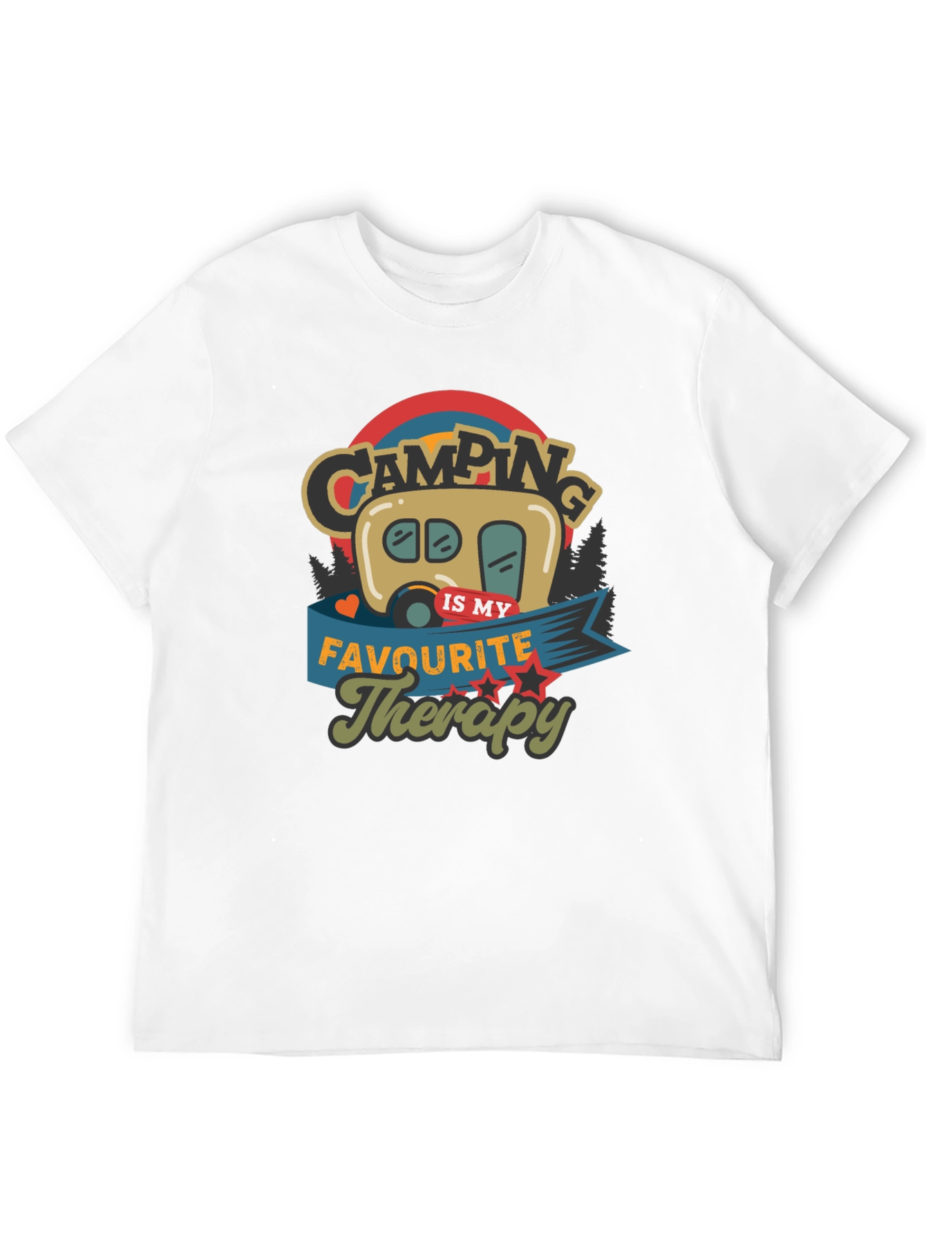 Camping is My Therapy Black Tee