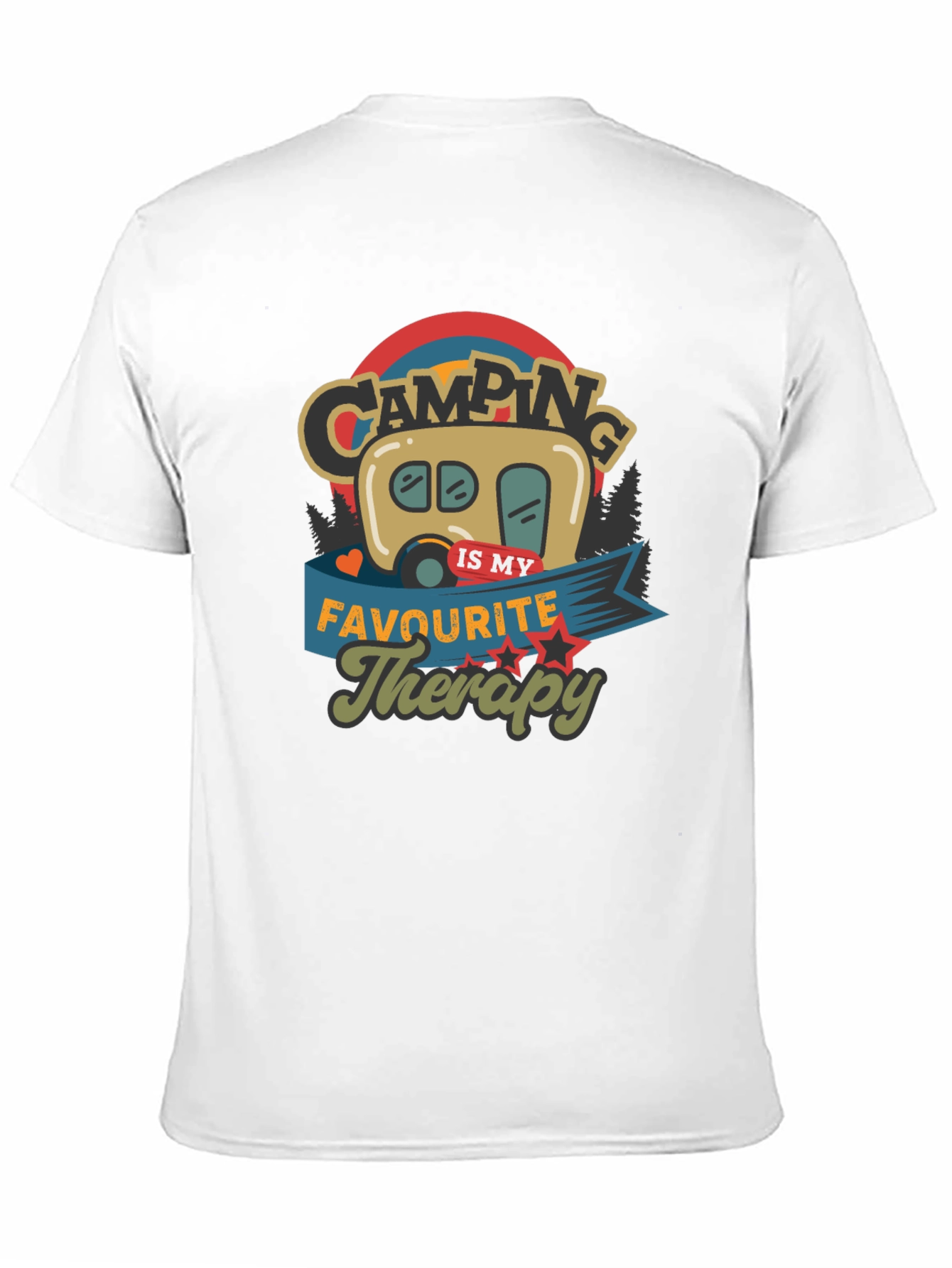 Camping is My Therapy Black Tee