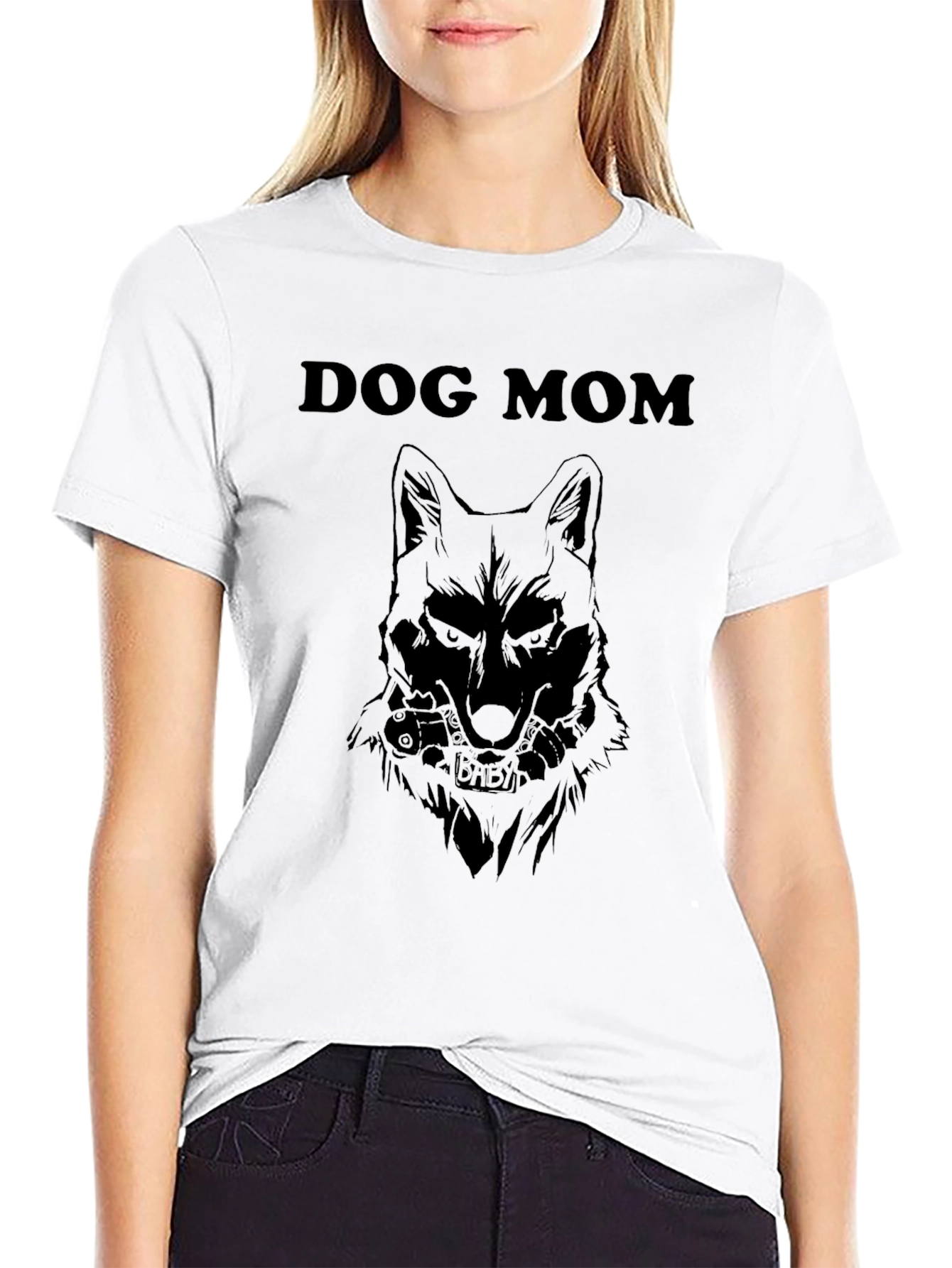 Dog Mom Graphic T-Shirt - Black