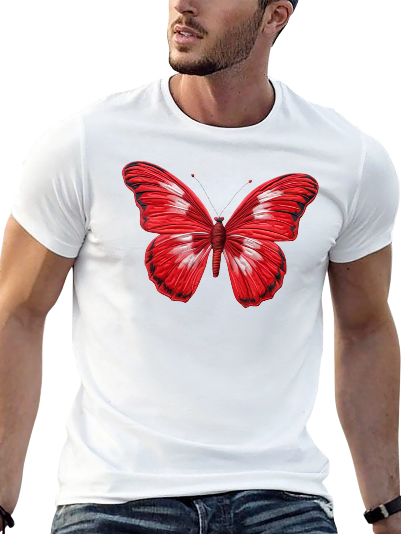 Butterfly Graphic Black T-Shirt - Stylish Mens Tee