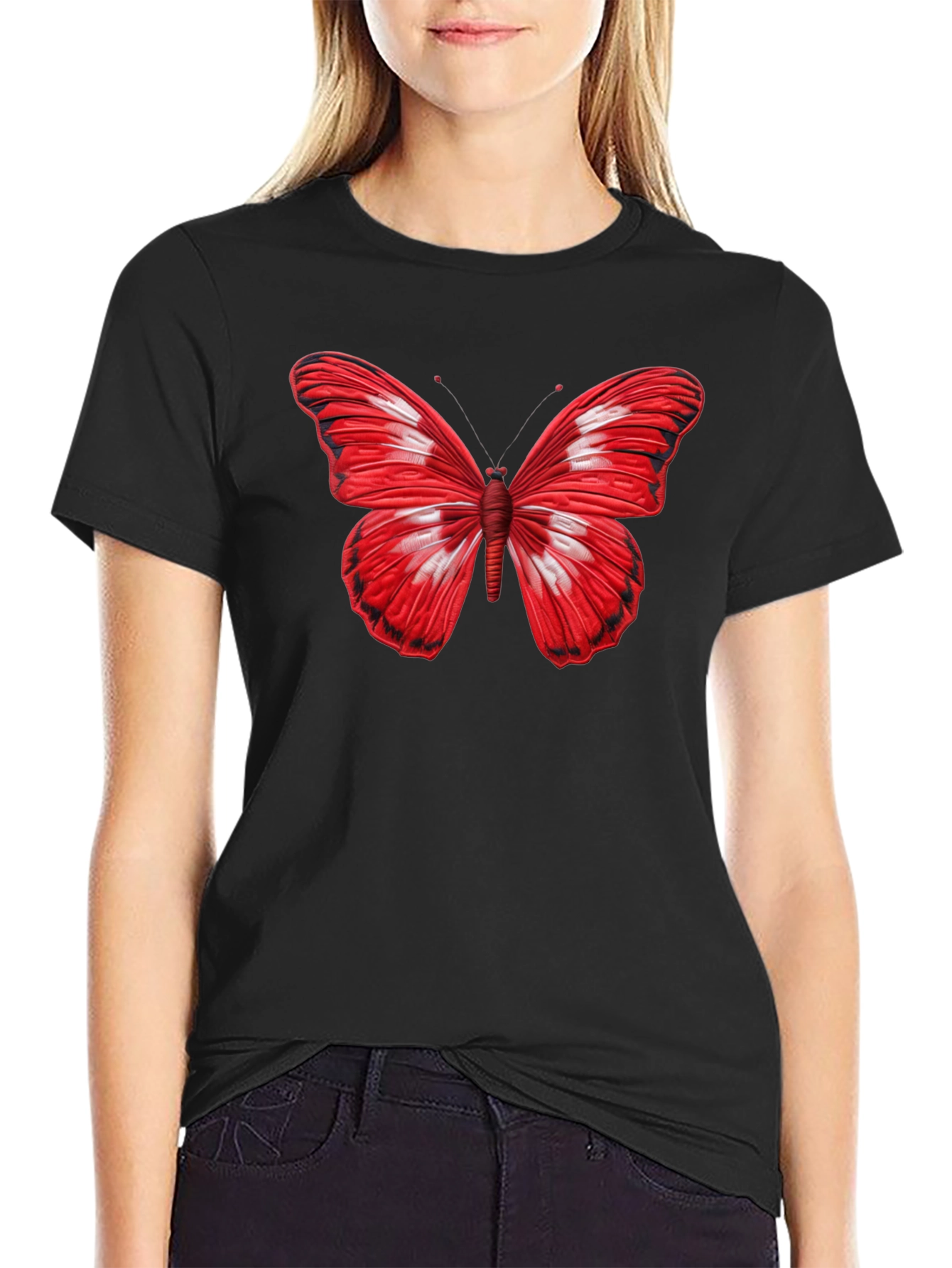 Butterfly Graphic Black T-Shirt - Stylish Mens Tee