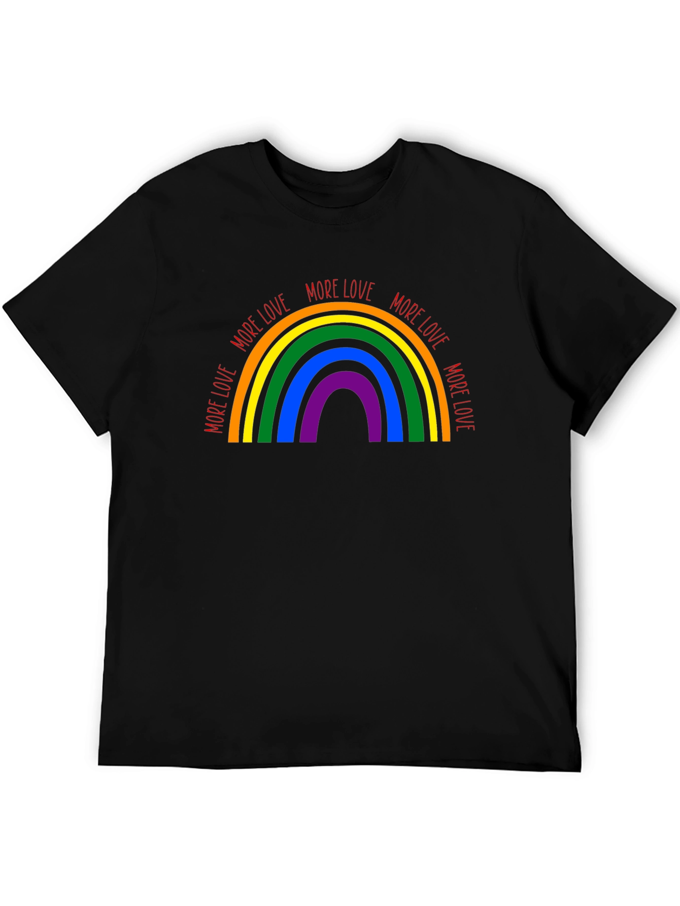 More Love Rainbow Graphic Tee - Black