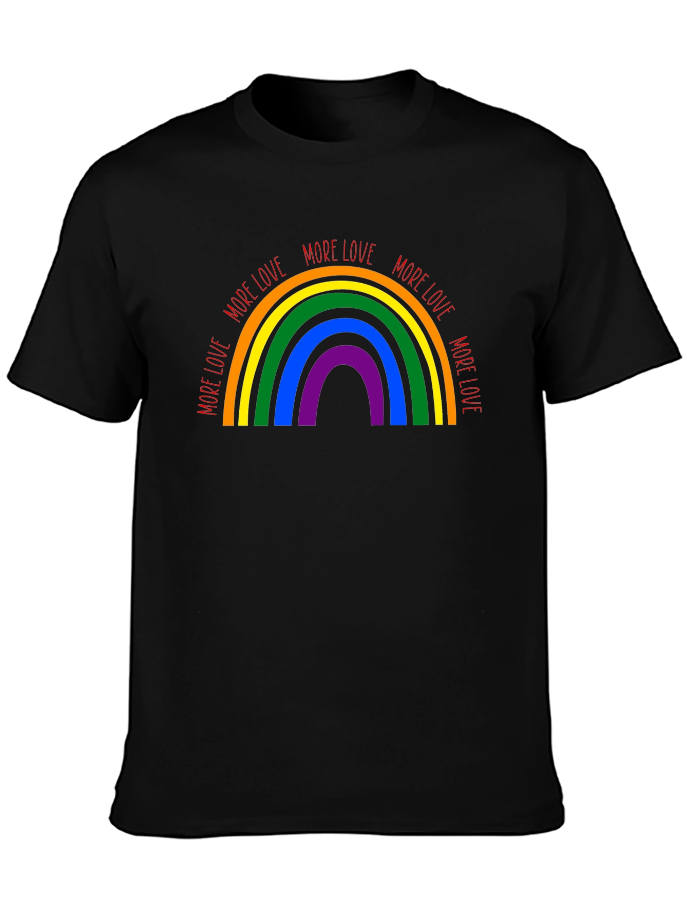 More Love Rainbow Graphic Tee - Black