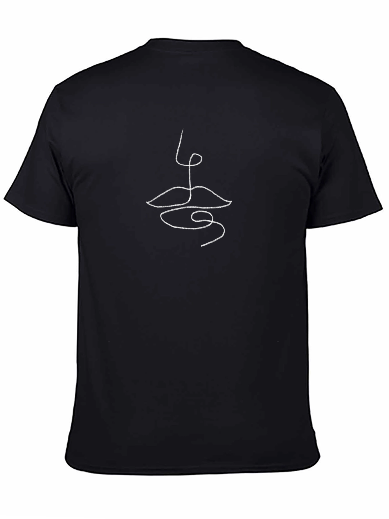 Abstract Lips Graphic Tee - Black Cotton T-Shirt