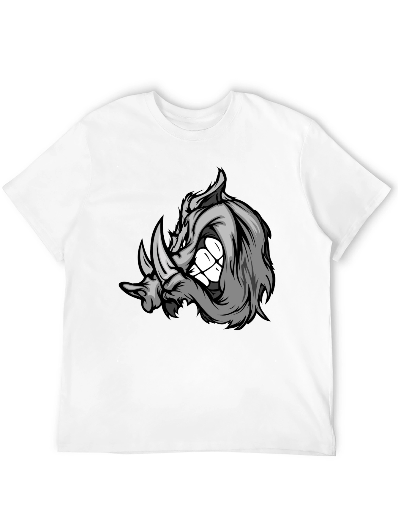 Rhinoceros Graphic Tee - Black Cotton Blend