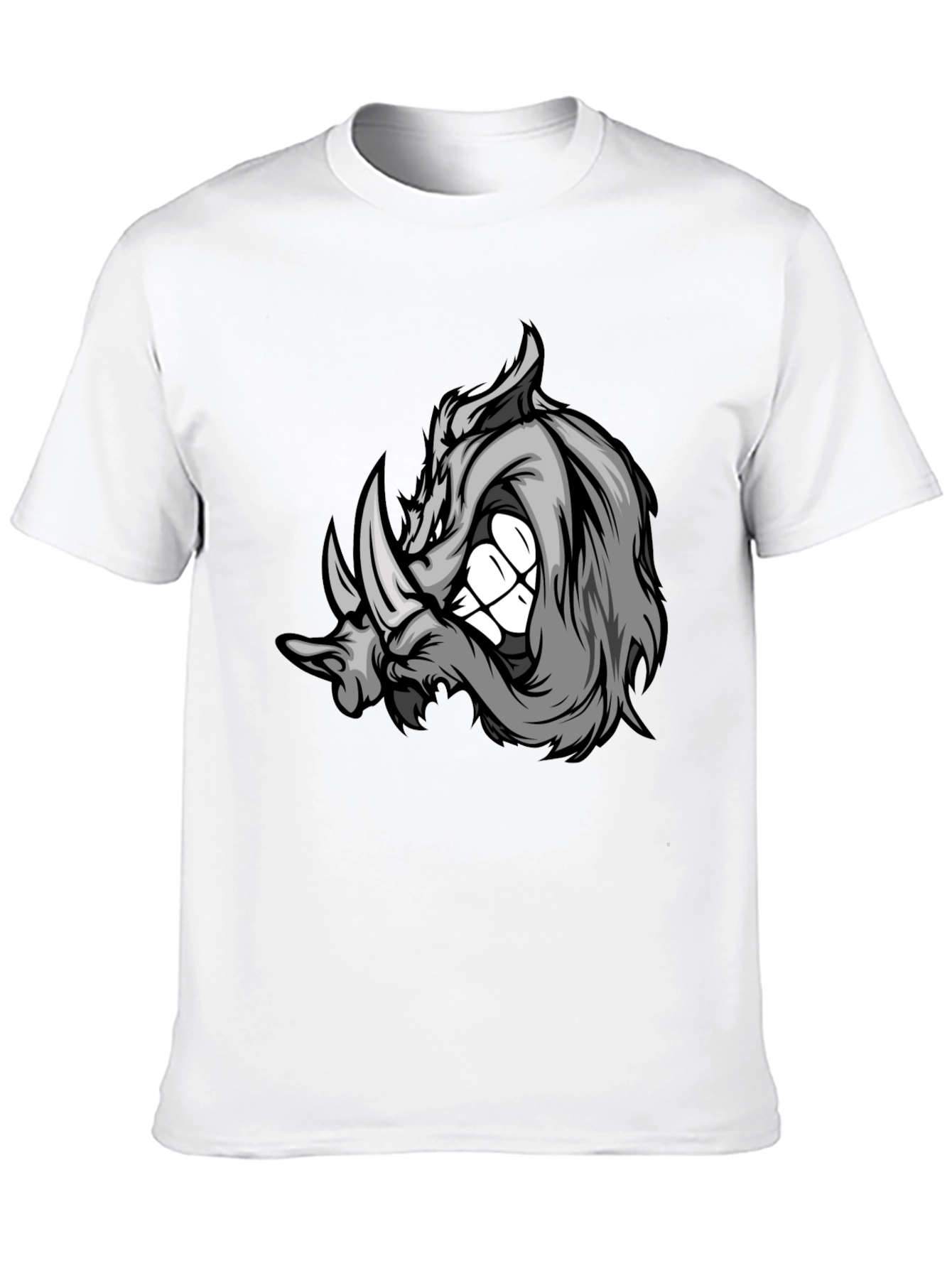 Rhinoceros Graphic Tee - Black Cotton Blend